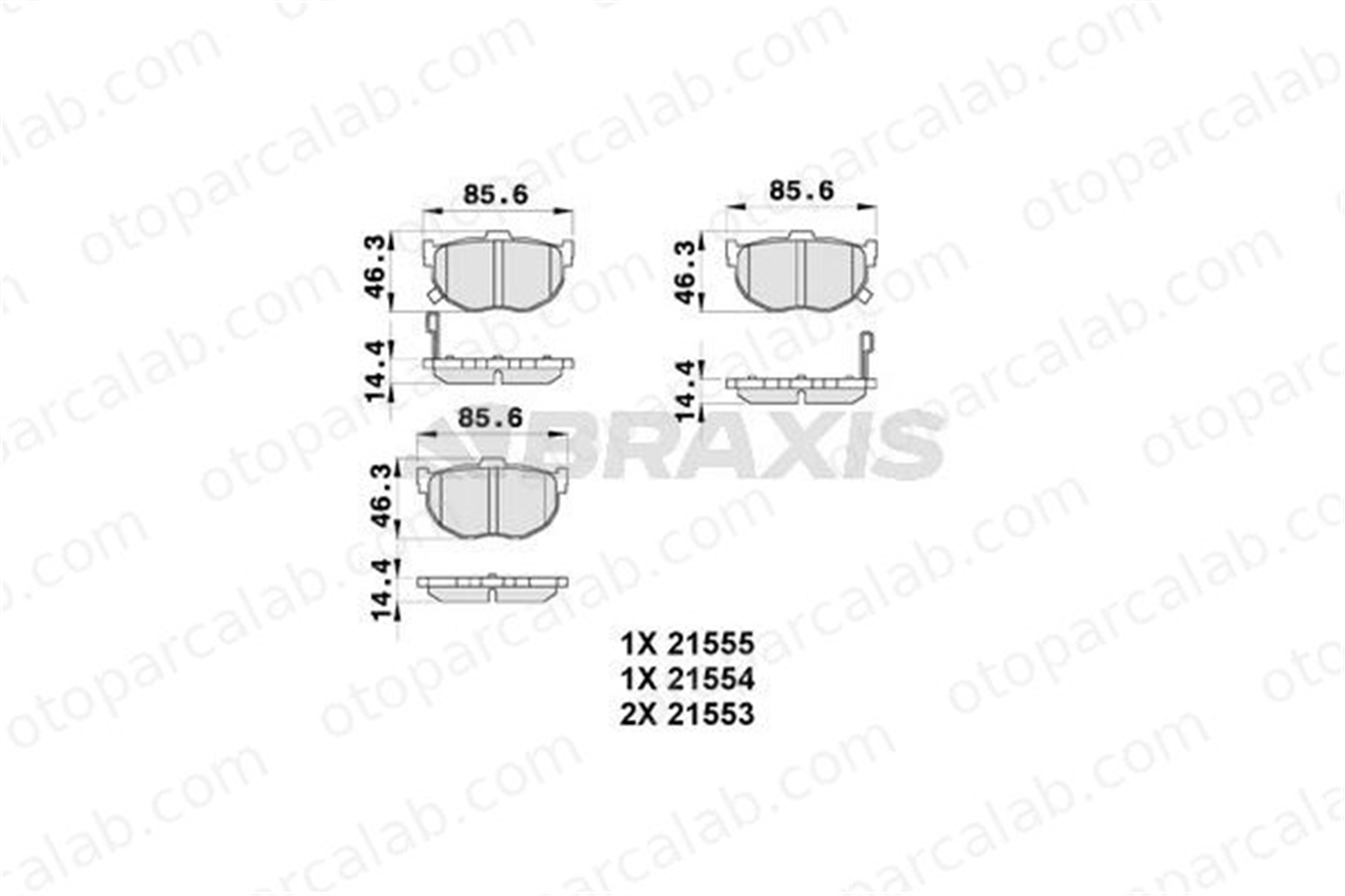 BRAXIS AB0234 Fren Disk Balata Arka HYUNDAI ELANTRA III ELANTRA III Sedan 583022FA10 5830229A00