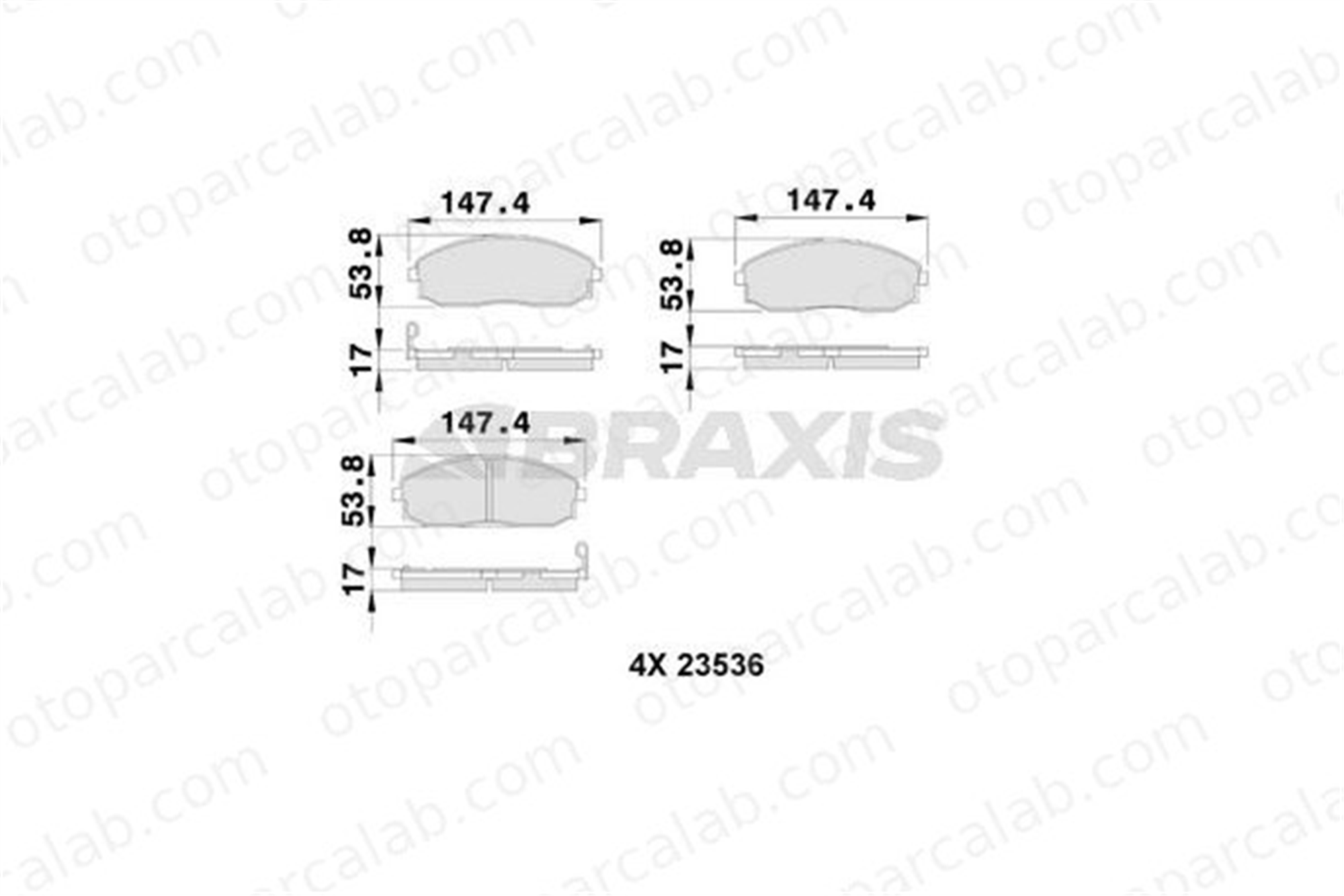 BRAXIS AB0251 Fren Disk Balata Ön HYUNDAI H-1 / STAREX Minibüs/Otobüs H-1 Panelvan/Van 581014AA00 581014AA32