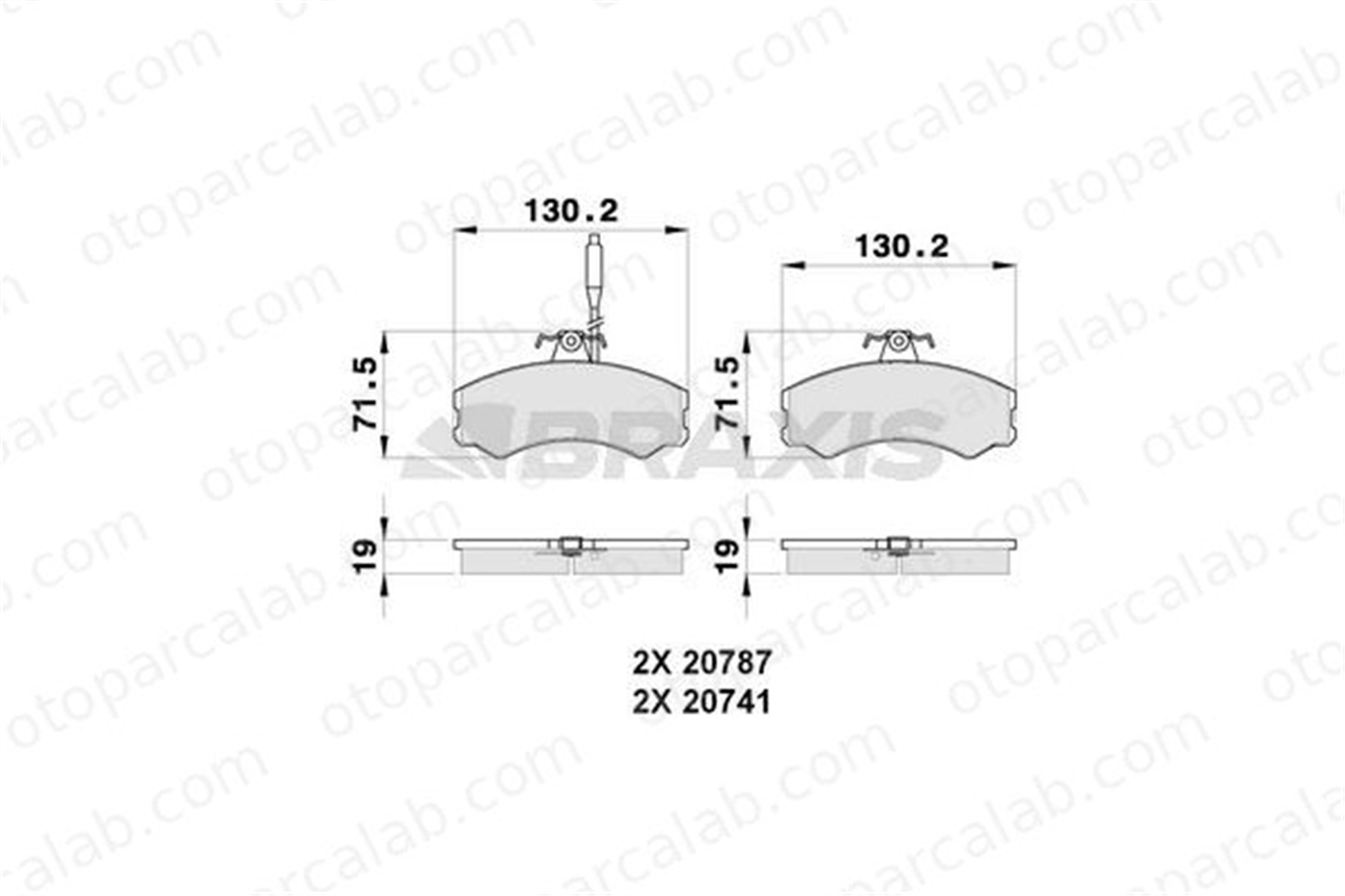 BRAXIS AB0254 Fren Disk Balata Ön CITROËN C25 Minibüs/Otobüs C25 Panelvan/Van GDB695 9938205