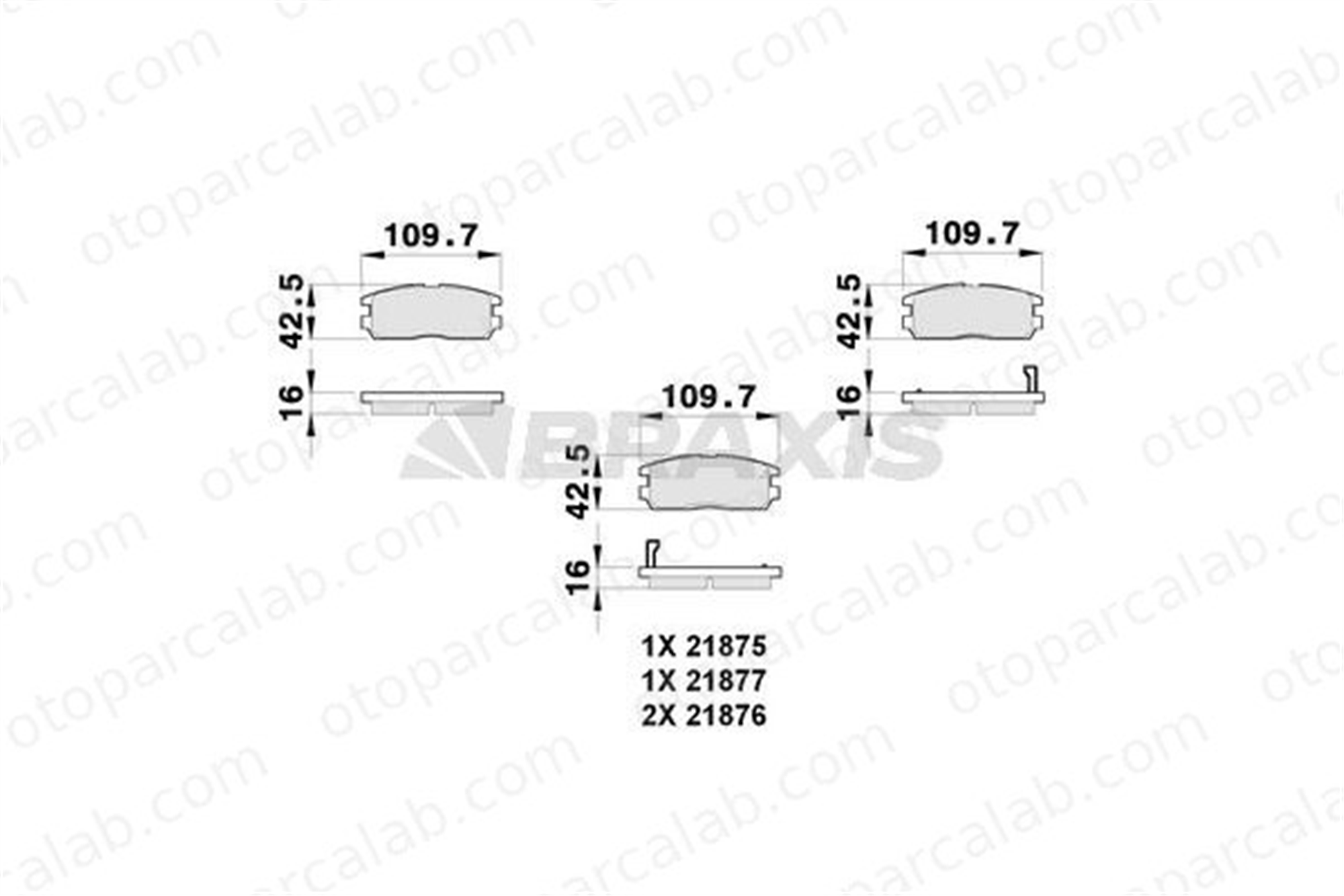 BRAXIS AB0260 Fren Disk Balata Arka OPEL FRONTERA B FRONTERA A 1605851 8970352660
