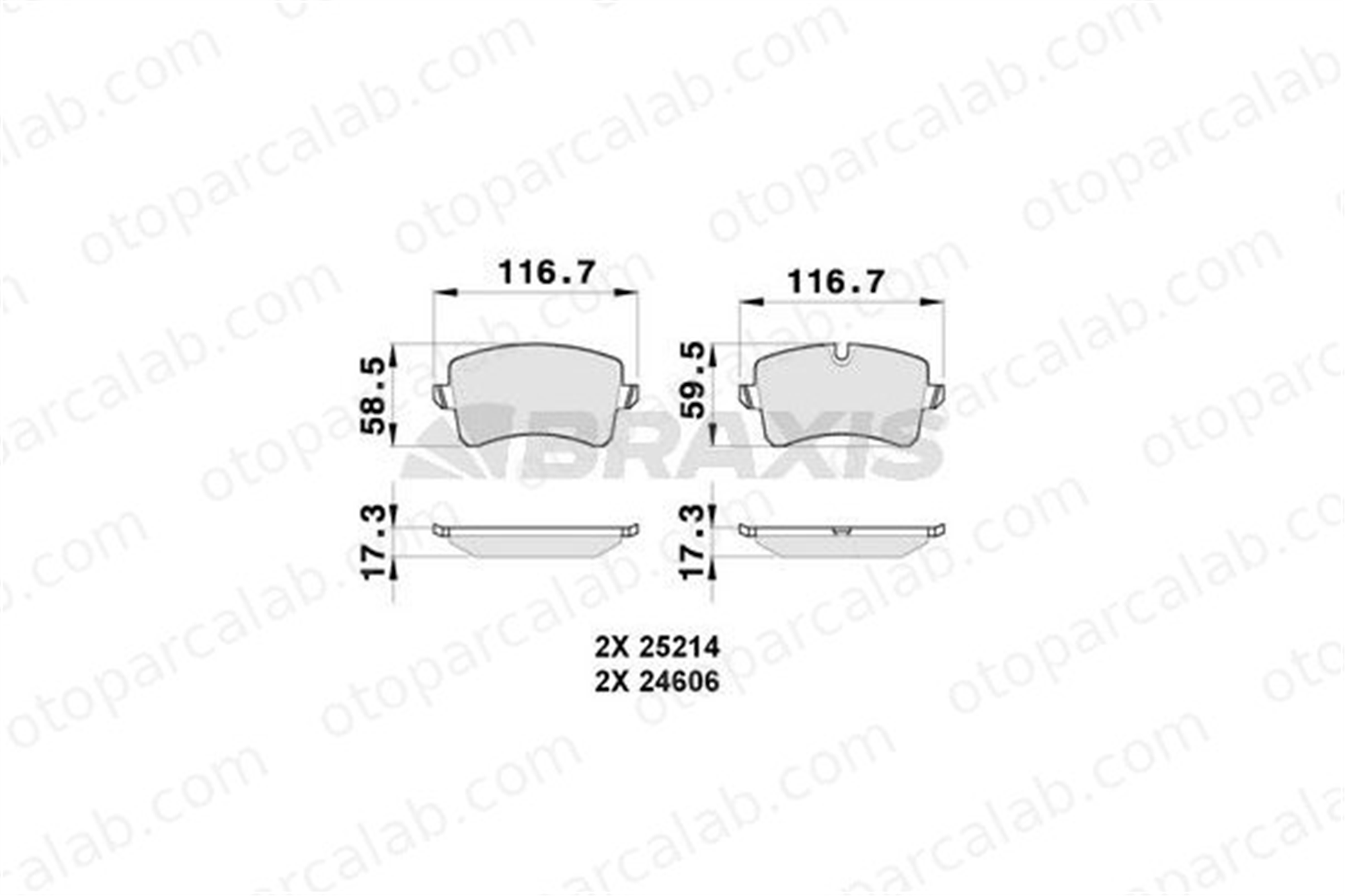 BRAXIS AB0262 Fren Disk Balata Arka AUDI A6 C7 A6 C7 Avant 4G0698451 4G0698451A