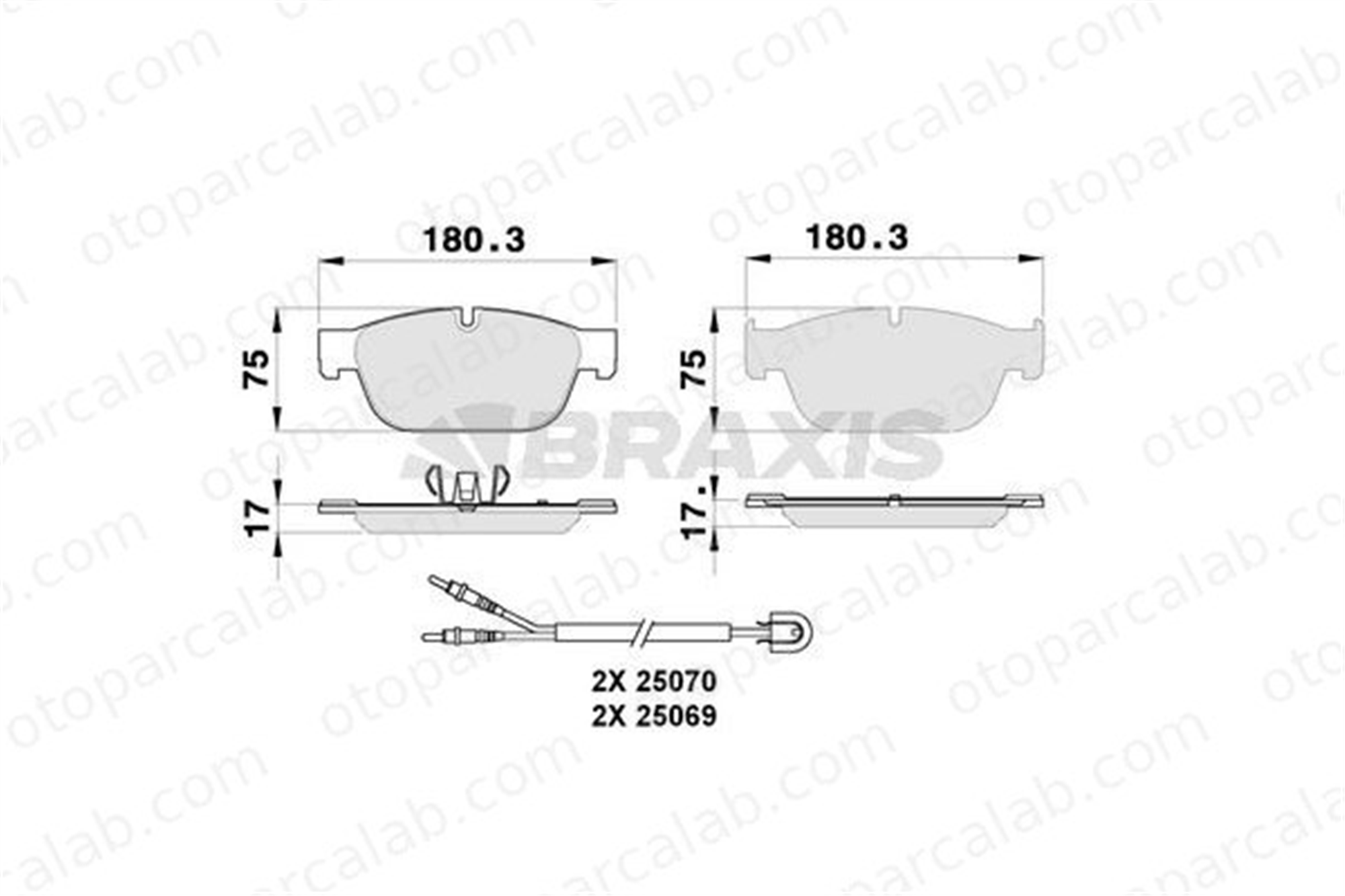 BRAXIS AB0269 Fren Disk Balata Ön CITROËN DS4 C5 III 425473 1610104080