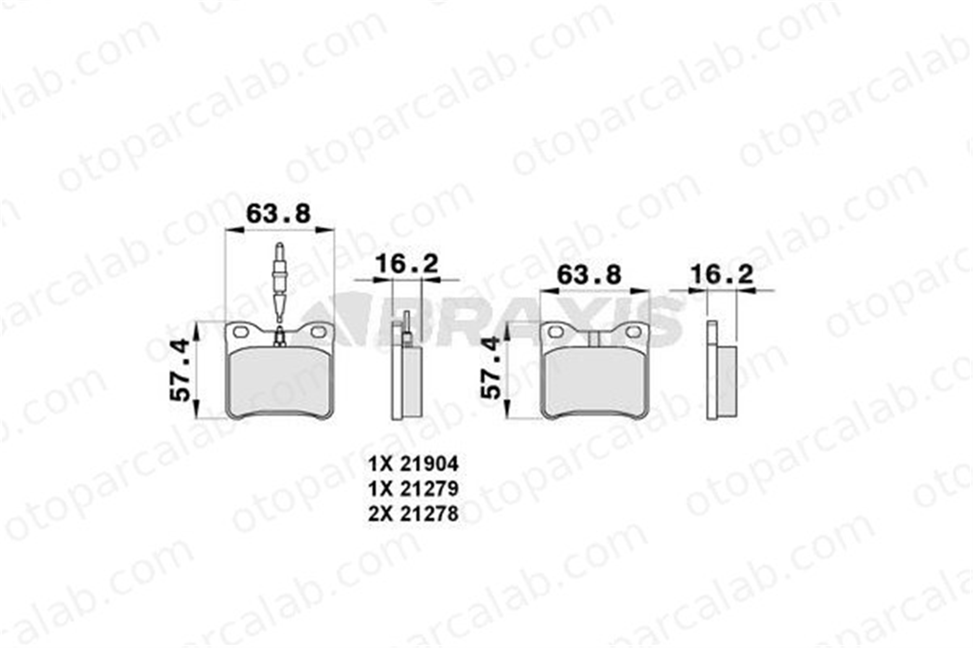 BRAXIS AB0294 Fren Disk Balata Arka PEUGEOT 605 MERCEDES-BENZ VITO Minibüs/Otobüs 425130 A0034200020