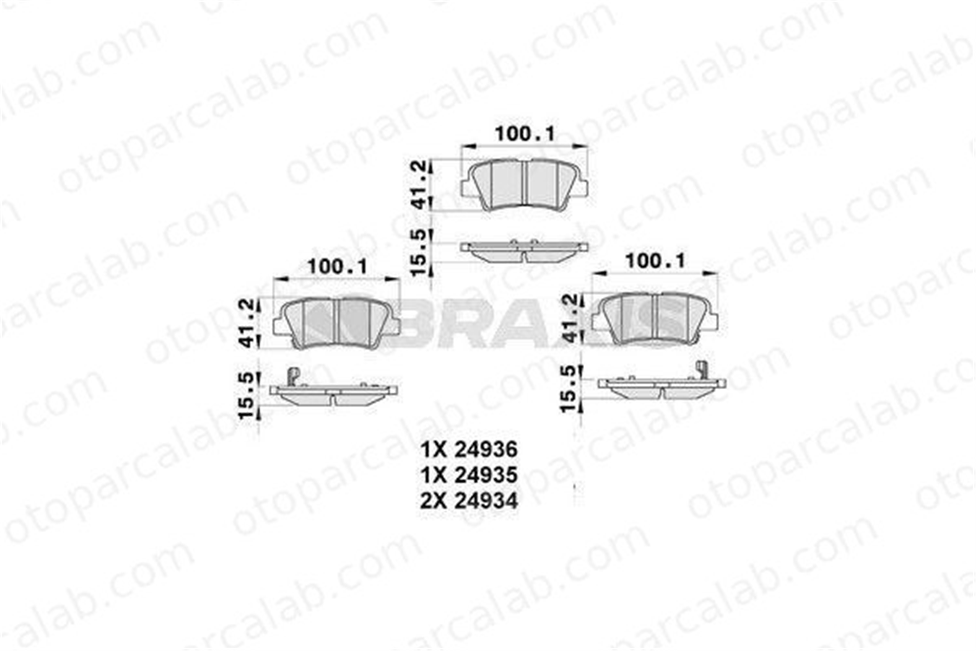 BRAXIS AB0305 Fren Disk Balata Arka HYUNDAI TUCSON KIA SOUL I 583021RA30 583021WA35