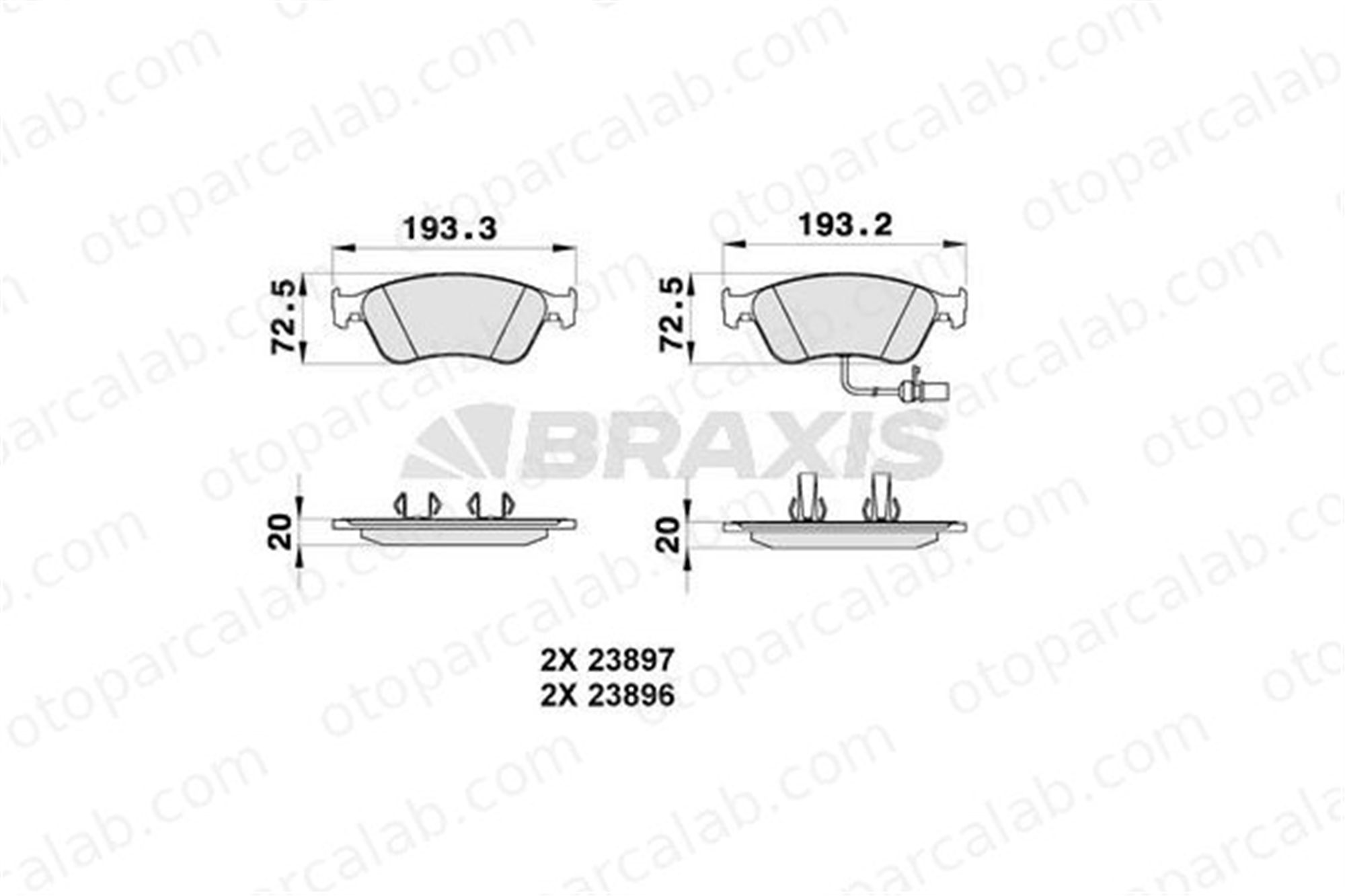 BRAXIS AB0320 Fren Disk Balata Ön AUDI A8 D3 VW PHAETON 4E0698151 4E0698151A