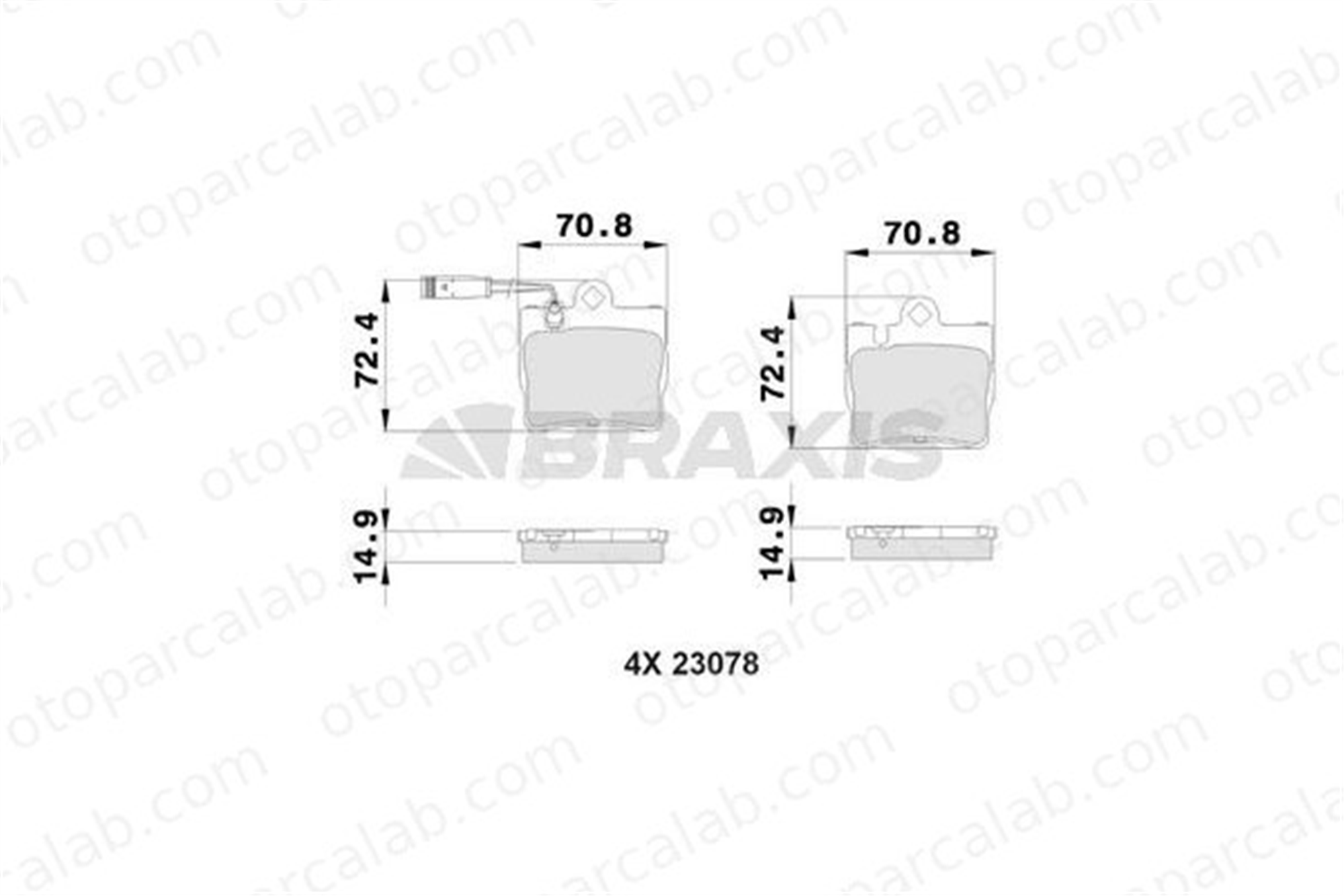 BRAXIS AB0361 Fren Disk Balata Arka MERCEDES-BENZ S-SERISI S-SERISI Coupe A0044209420 34201920
