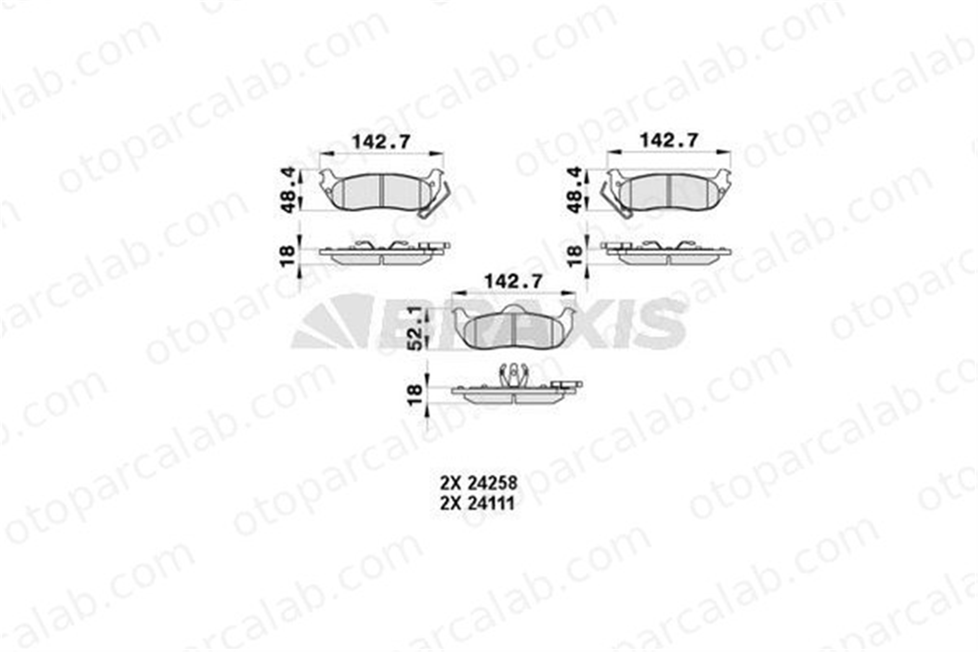 BRAXIS AB0366 Fren Disk Balata Arka JEEP COMMANDER GRAND CHEROKEE III 5080871AB 44060ZC025