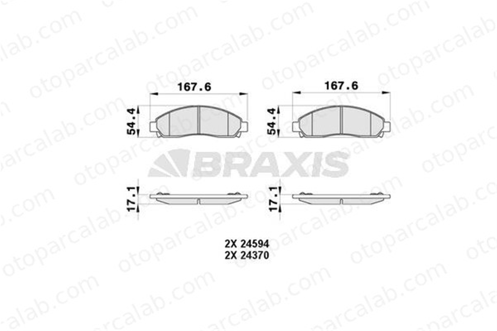 BRAXIS AB0377 Fren Disk Balata Ön ISUZU D-MAX I 8980511170 8973682510