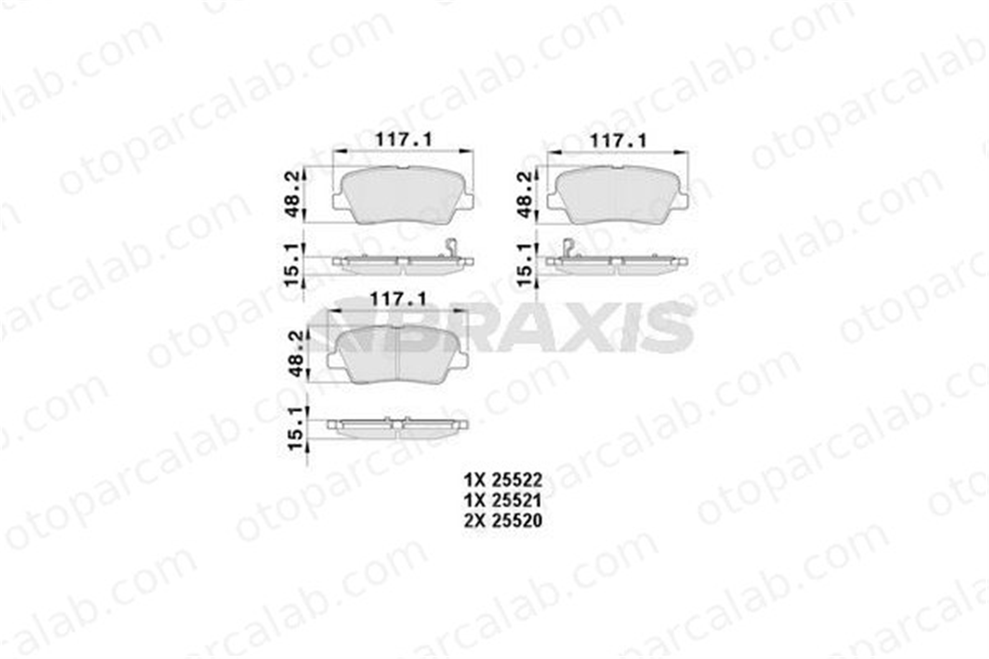 BRAXIS AB0379 Fren Disk Balata Arka KIA SORENTO II HYUNDAI SANTA FÉ III 583022PA70 583022WA70
