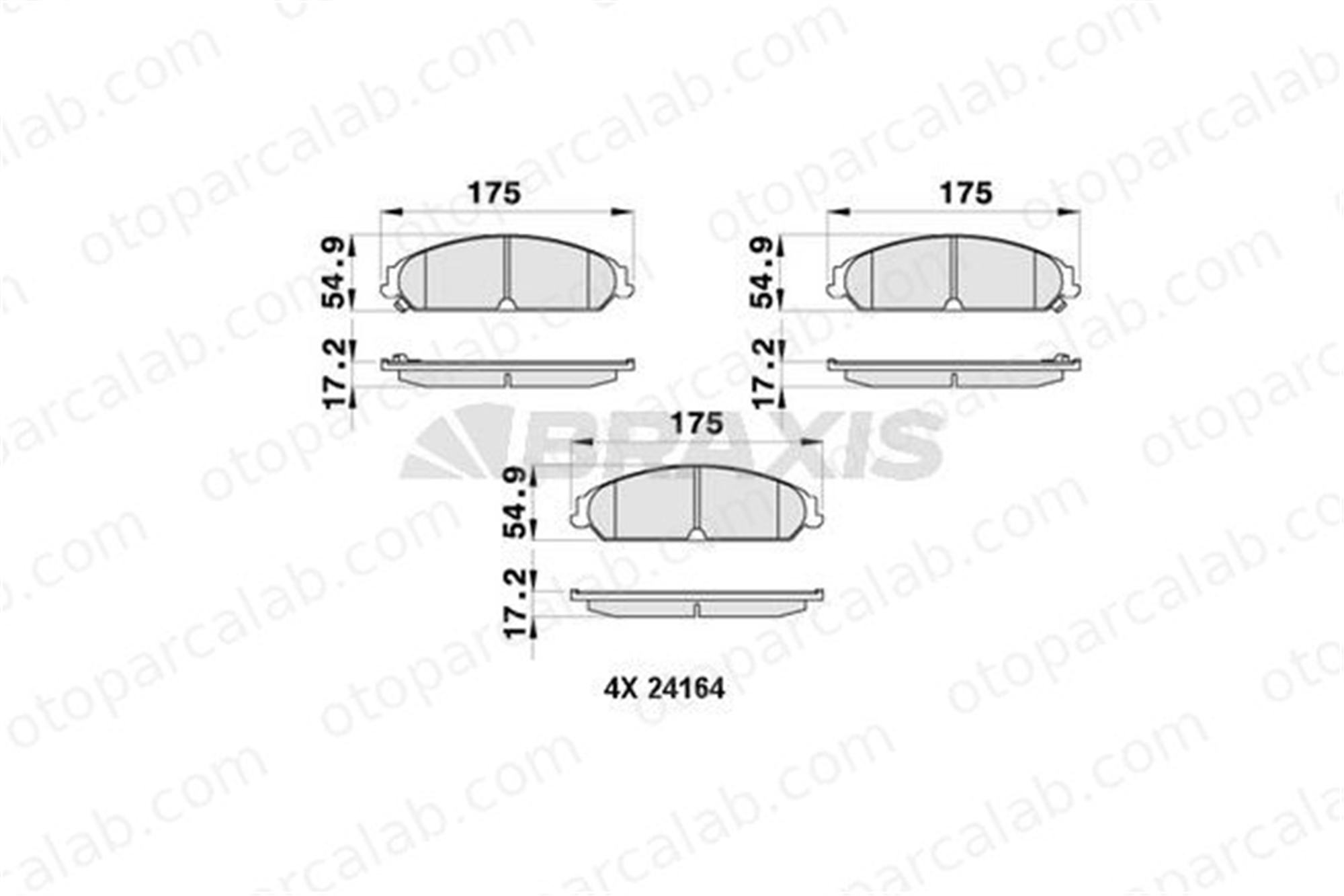 BRAXIS AB0413 Fren Disk Balata Ön CHRYSLER 300C Touring 300C 5142559AA 5142558AA