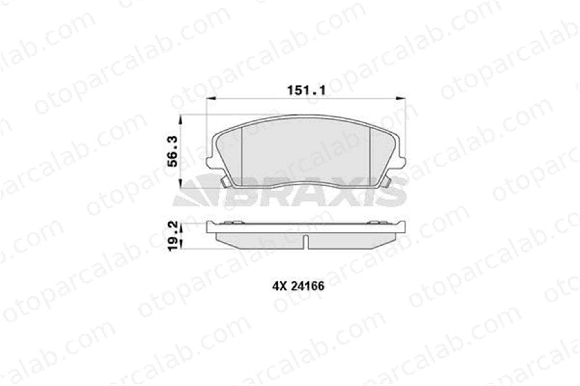 BRAXIS AB0416 Fren Disk Balata Ön CHRYSLER 300C Touring 300C 5142555AA 51425555AA