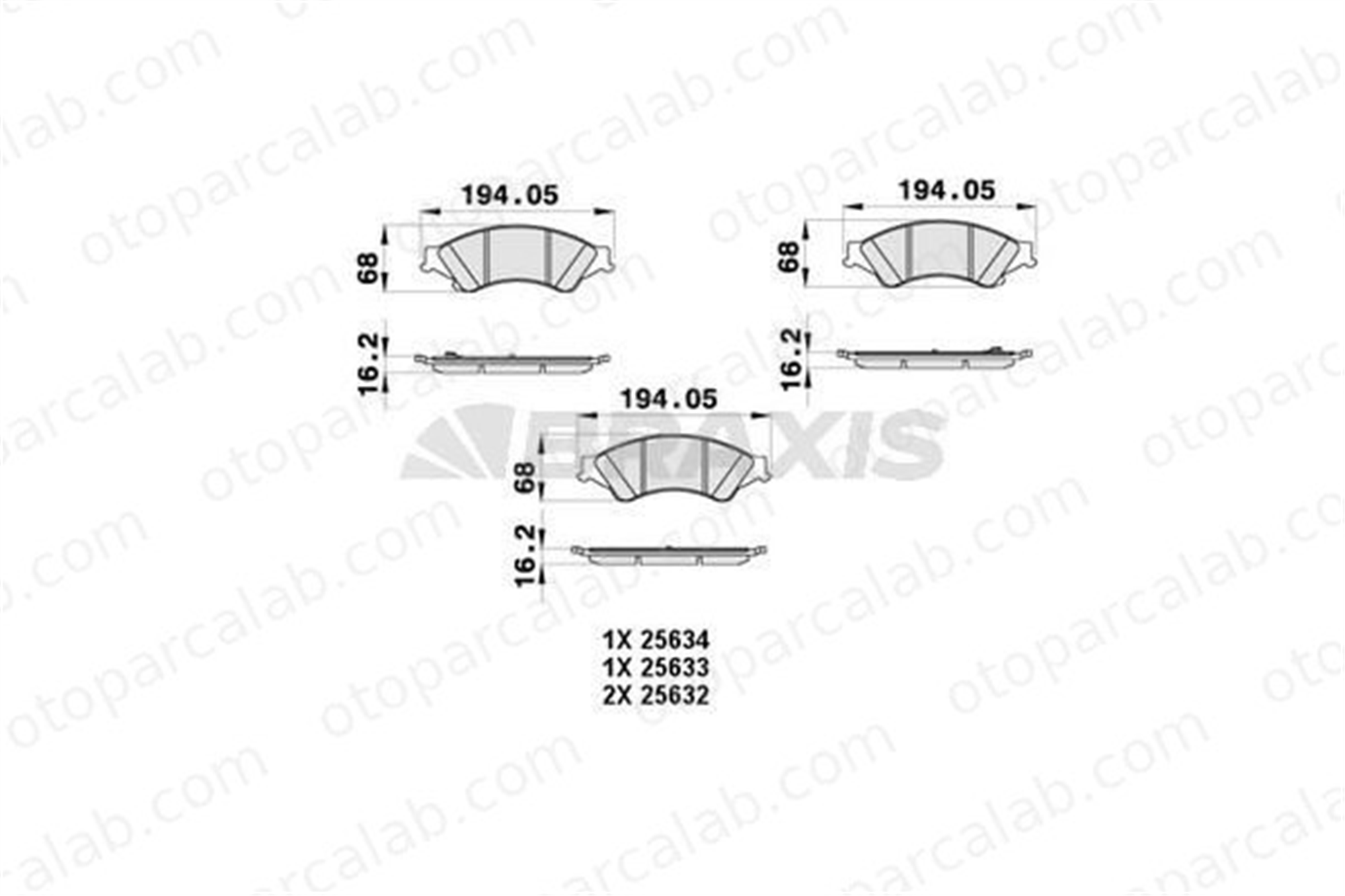 BRAXIS AB0442 Fren Disk Balata Ön FORD RANGER AB312L361AB 1723538