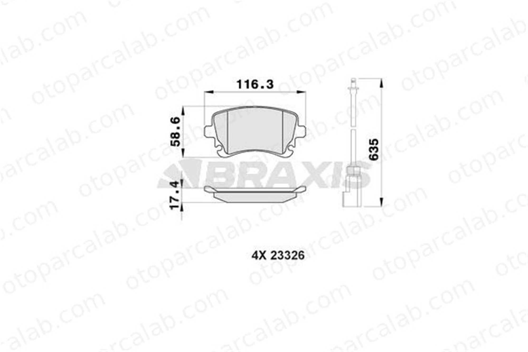 BRAXIS AB0448 Fren Disk Balata Arka VW PHAETON 3D0698451 3D0698451A