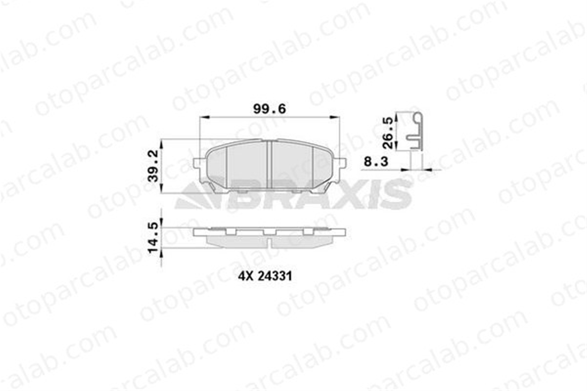 BRAXIS AB0483 Fren Disk Balata Arka SUBARU IMPREZA Station wagon 26696FE050 26696FE040