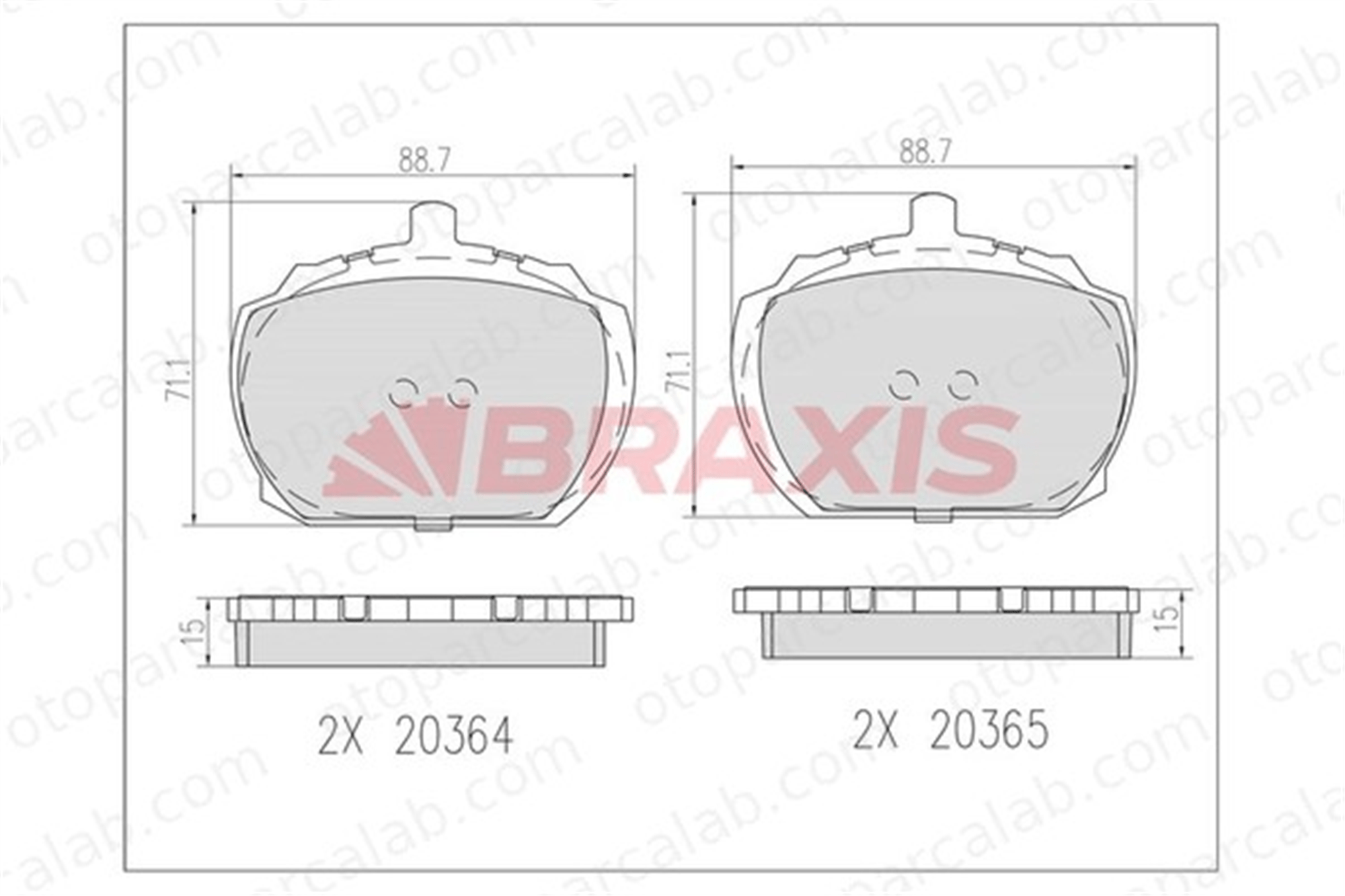 BRAXIS AB0601 Fren Disk Balata Ön FORD TRANSIT Minibüs/Otobüs TRANSIT Panelvan/Van 89VX2KO21AA 76VB2K021AA