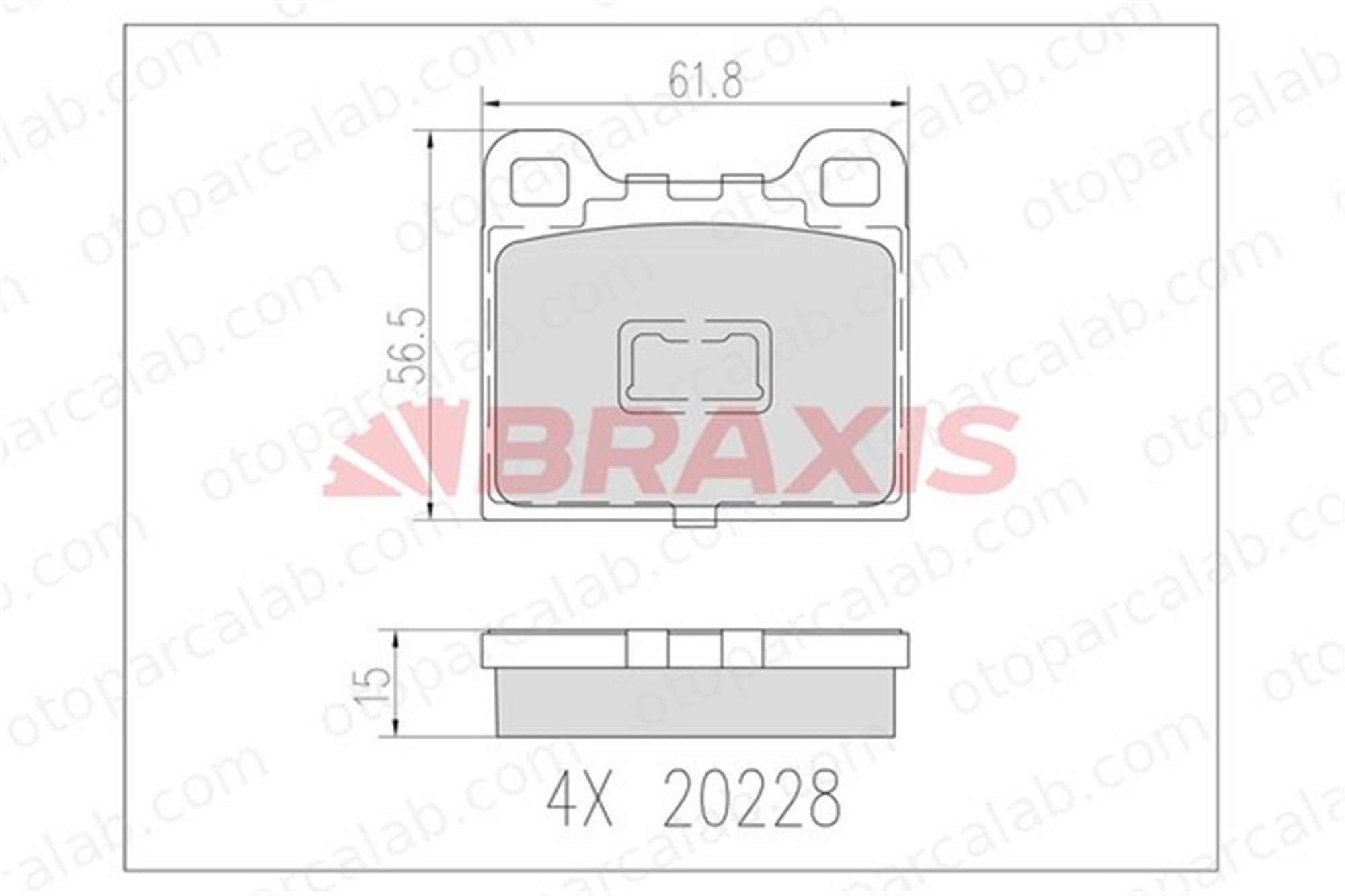 BRAXIS AB0602 Fren Disk Balata Ön AUDI 80 B1 Sedan VW DERBY 861698151A 171698151C