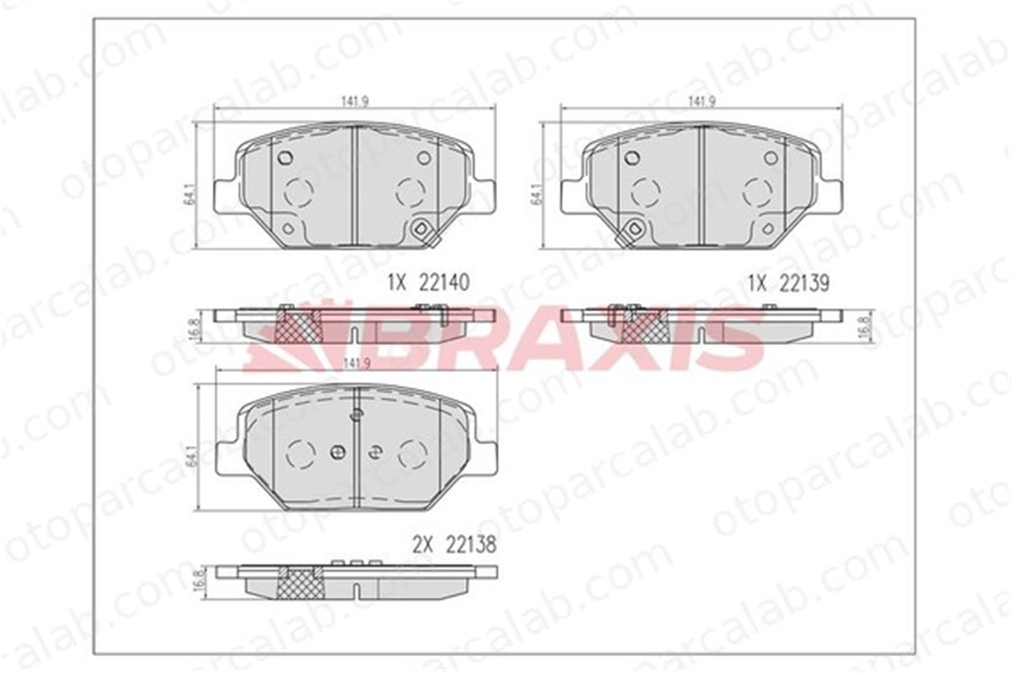 BRAXIS AB0608 Fren Disk Balata Ön OPEL INSIGNIA B Grand Sport INSIGNIA B Sports Tourer 84120877