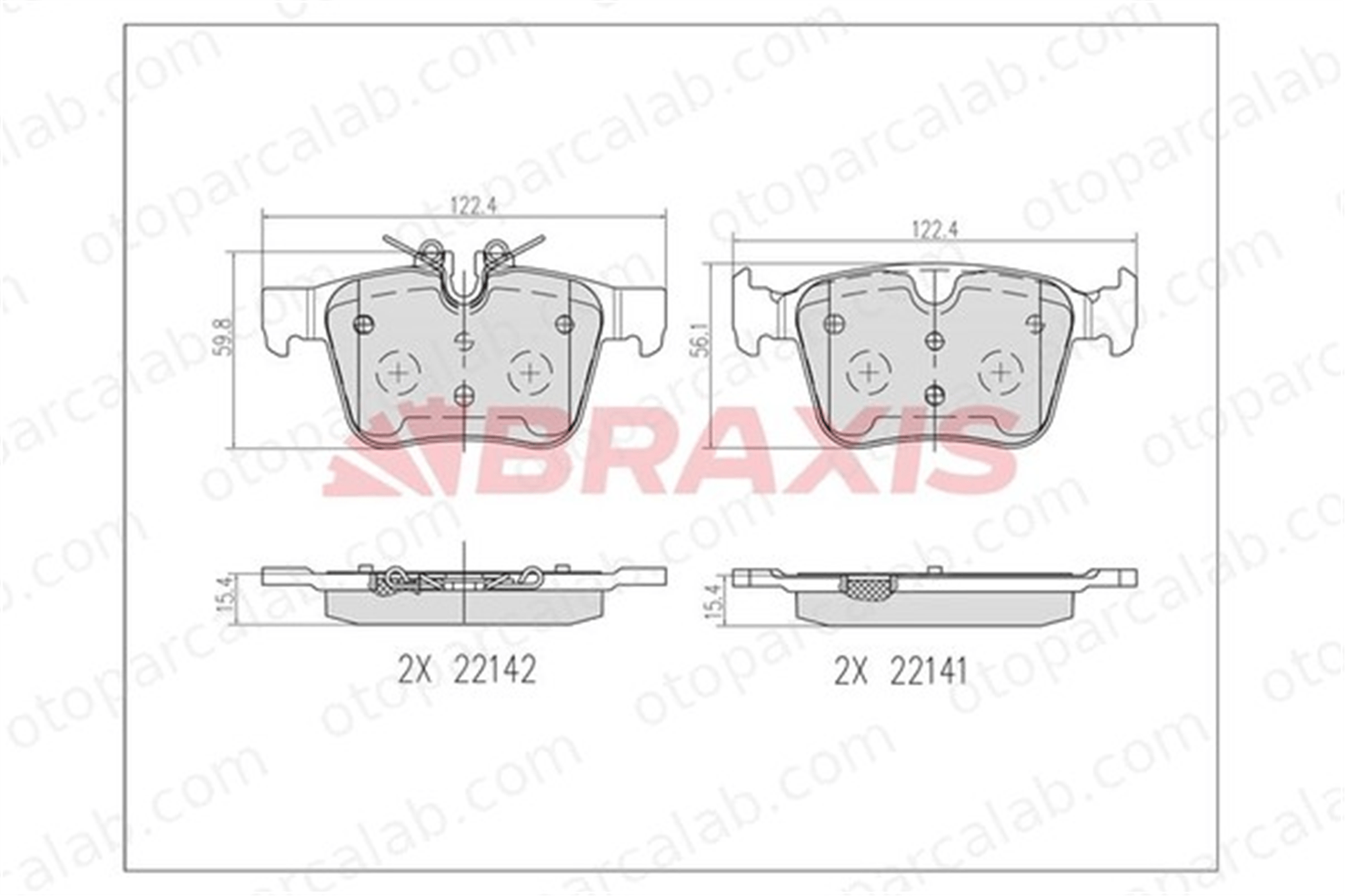 BRAXIS AB0611 Fren Disk Balata Arka VOLVO V90 II Station wagon JAGUAR XE LR110327 LR160436