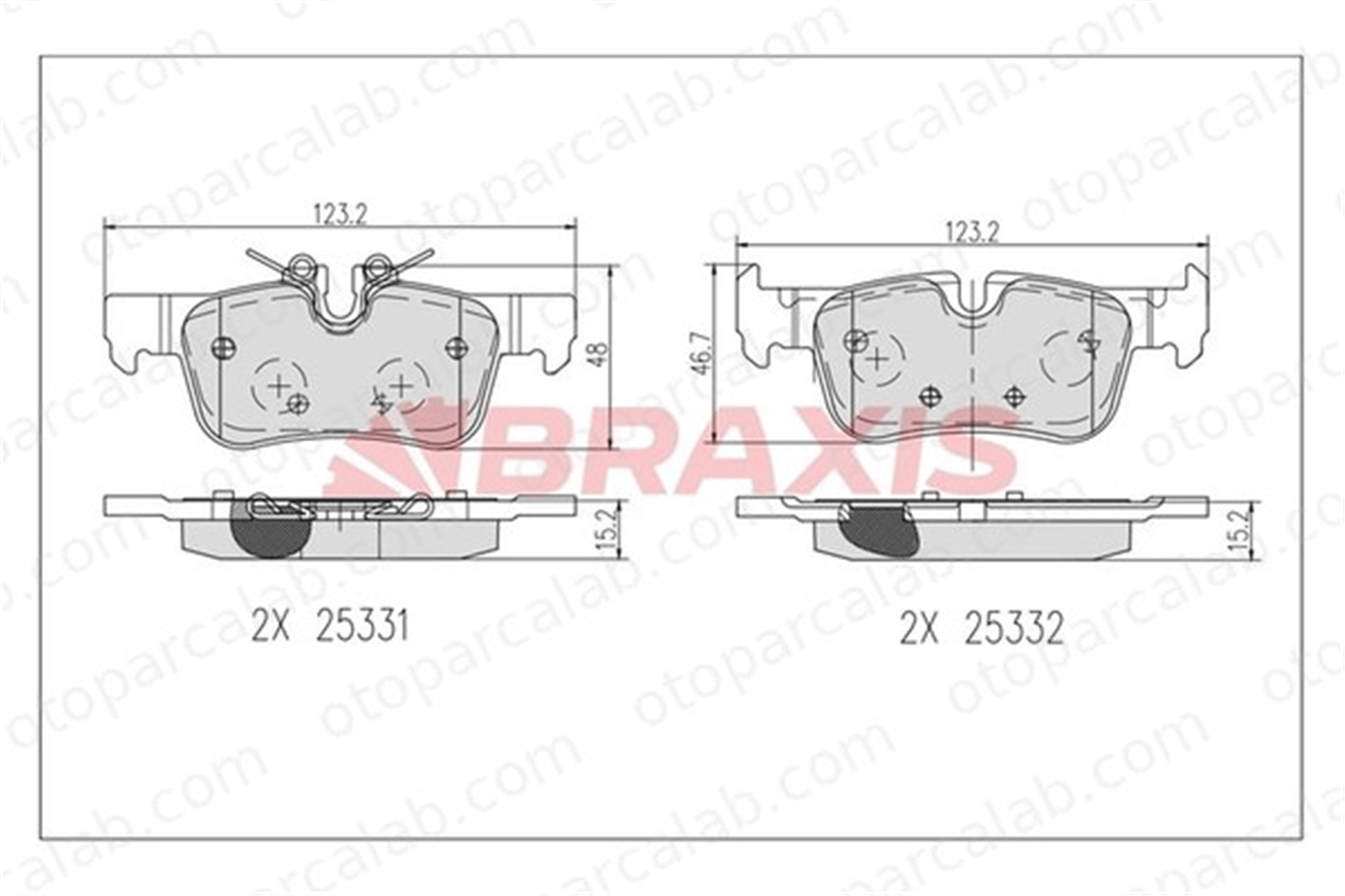 BRAXIS AB0636 Fren Disk Balata Arka BMW X2 X1 34216859917 34201543683