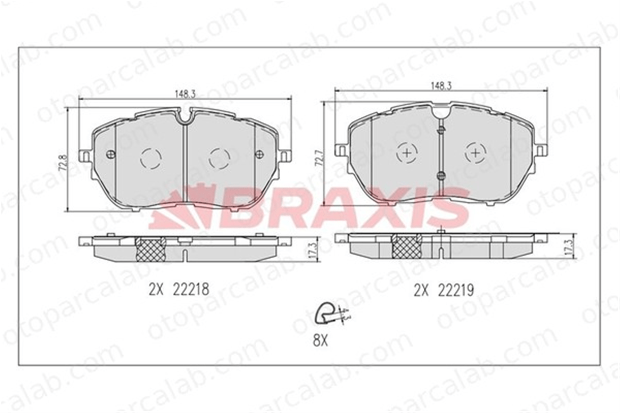 BRAXIS AB0640 Fren Disk Balata Ön PEUGEOT 308 II 508 II 1612373080