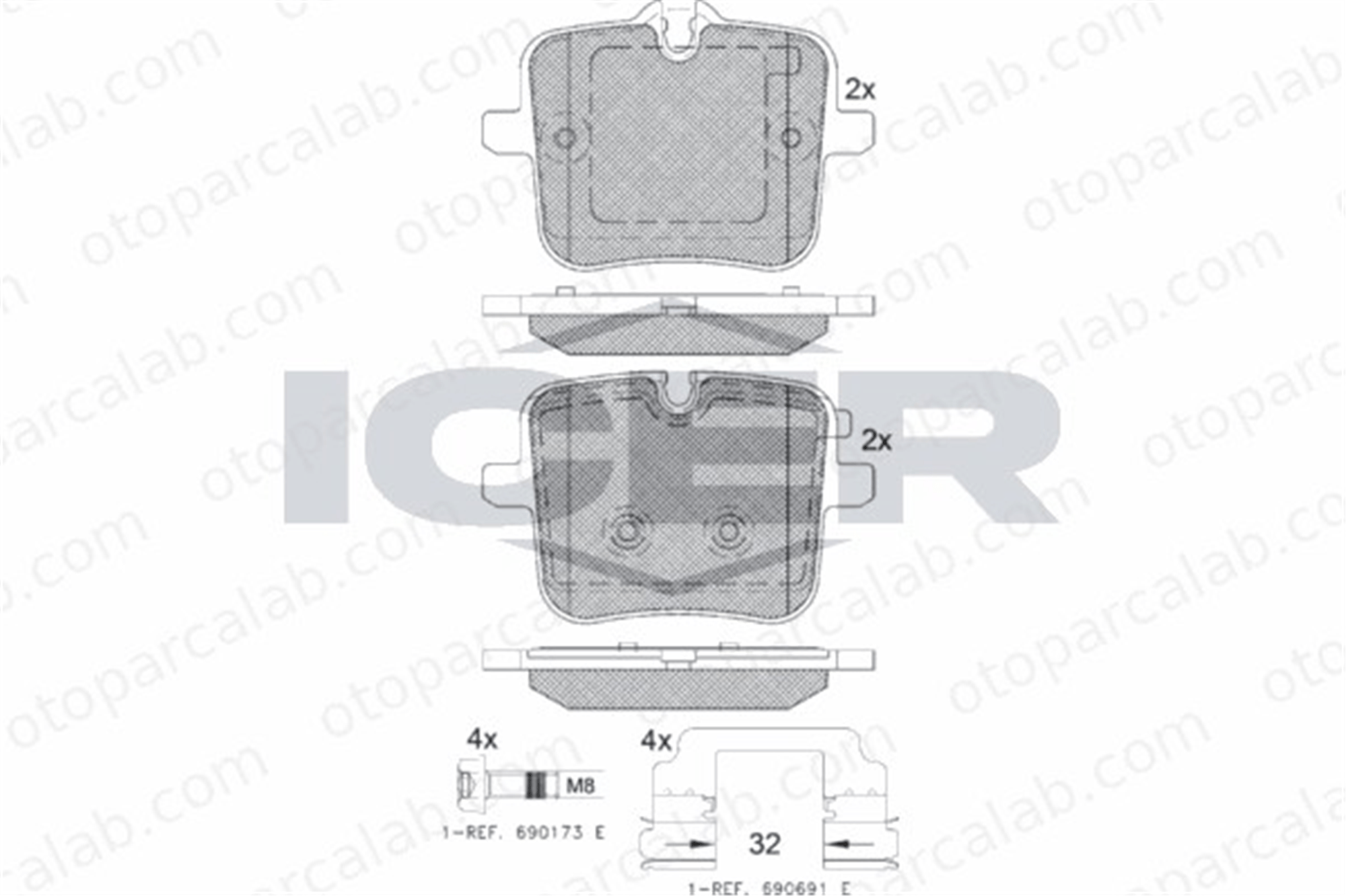 BRAXIS AB0784 Fren Disk Balata Arka BMW X5 X6 34208092823 34216885187