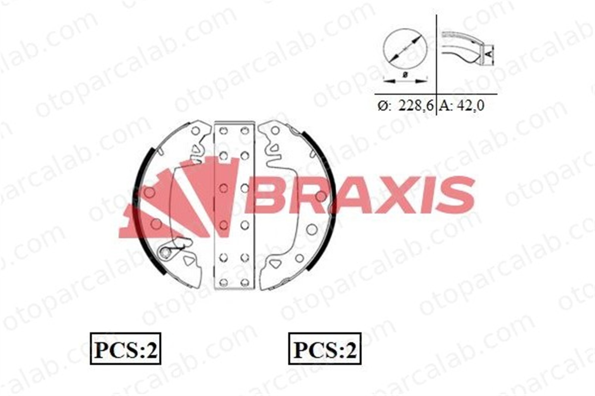 BRAXIS AC0002 Fren Pabuçlu Balata Arka TALBOT 1307-1510 PEUGEOT 305 II 7701349705 8455458172
