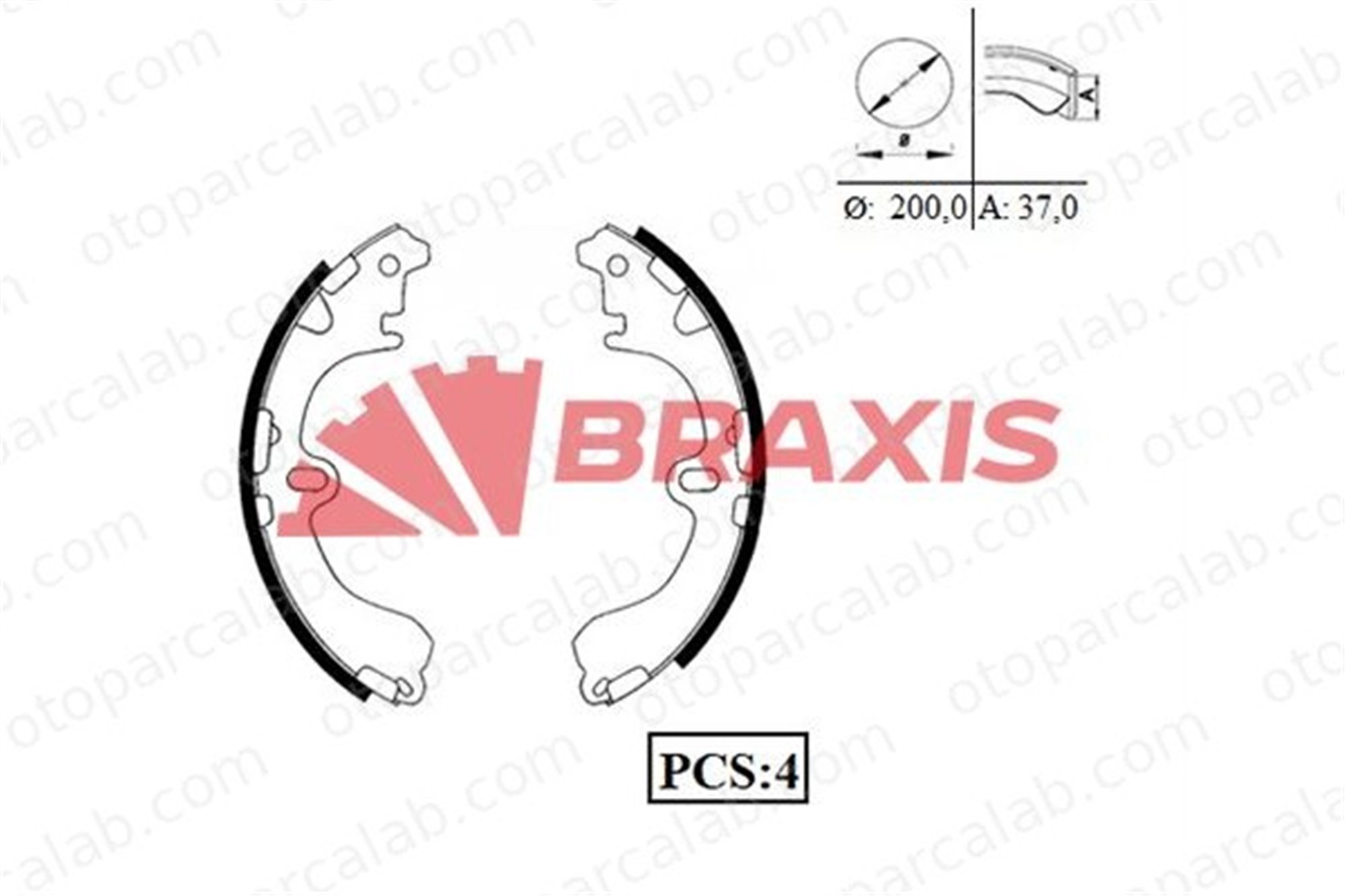 BRAXIS AC0024 Fren Pabuçlu Balata Arka TOYOTA COROLLA COROLLA Liftback 44951224 449512171