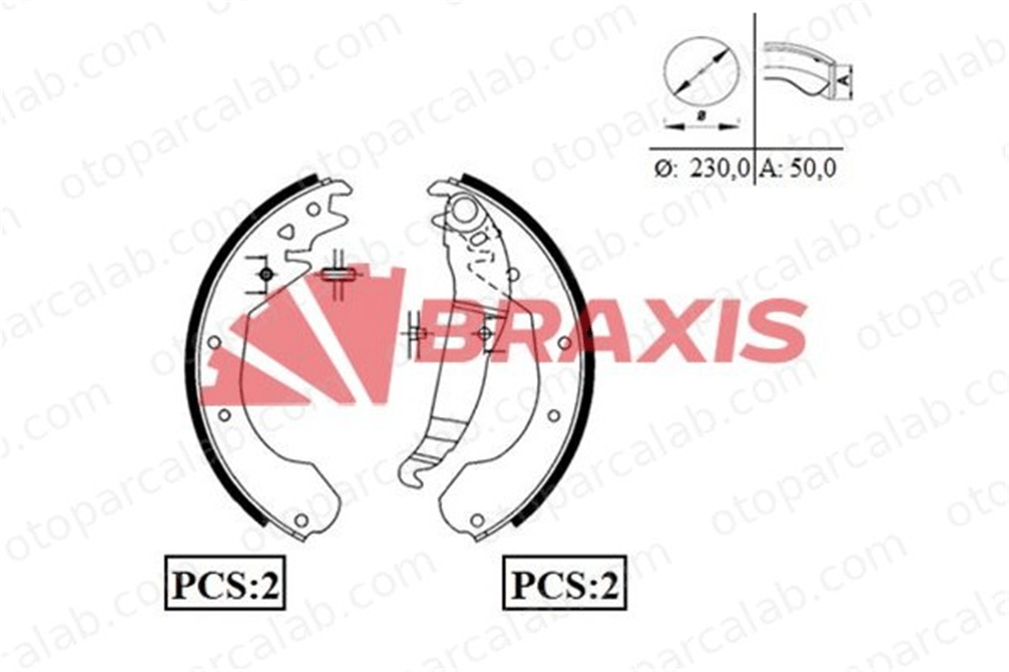 BRAXIS AC0034 Fren Pabuçlu Balata Arka OPEL KADETT E Station wagon REKORD E 1605594 1605690