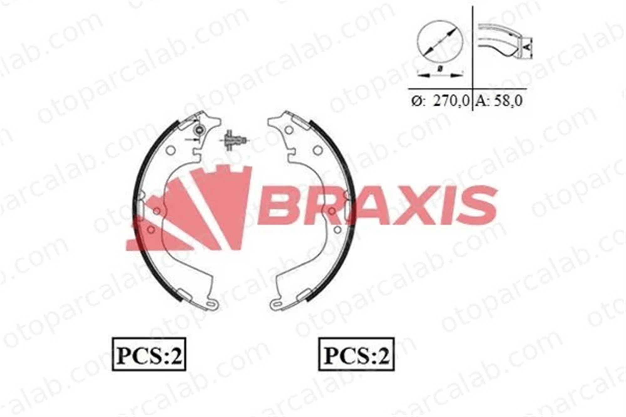 BRAXIS AC0055 Fren Pabuçlu Balata Arka TOYOTA HIACE IV Minibüs/Otobüs HIACE IV Panelvan/Van 449526180 449526210