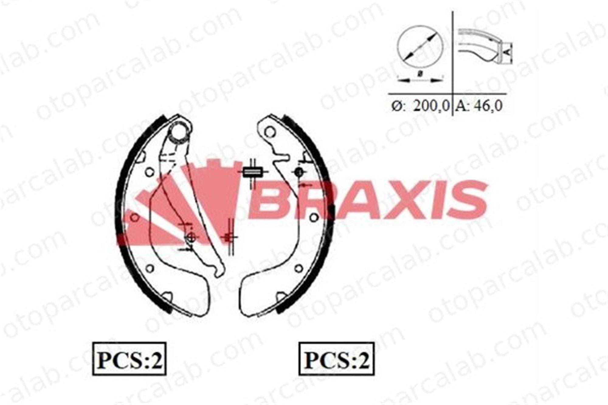 BRAXIS AC0056 Fren Pabuçlu Balata Arka OPEL KADETT E Station wagon REKORD E 1605590 NP1464