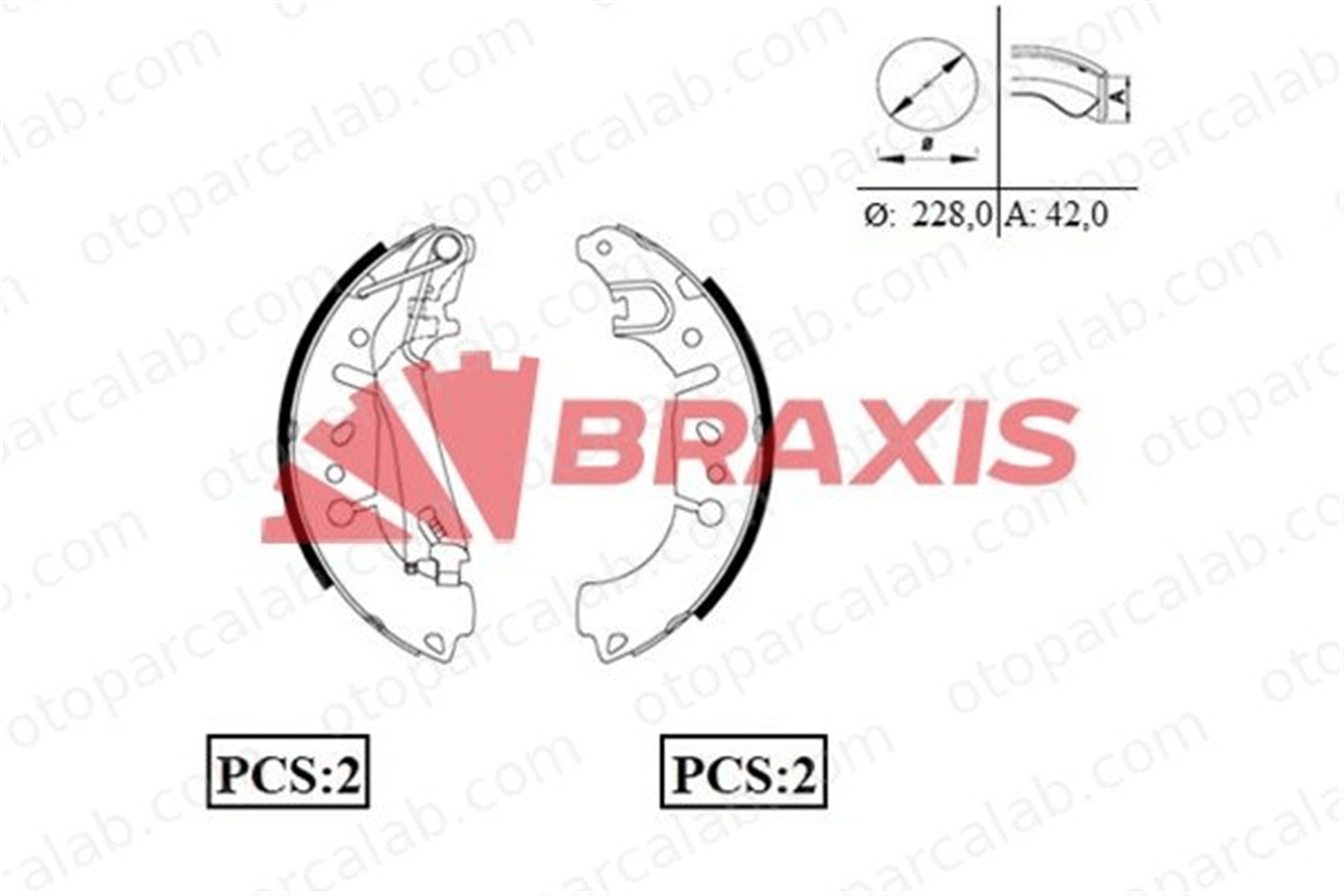 BRAXIS AC0095 Fren Pabuçlu Balata Arka FIAT TIPO Hatchback TIPO Station wagon 77367099