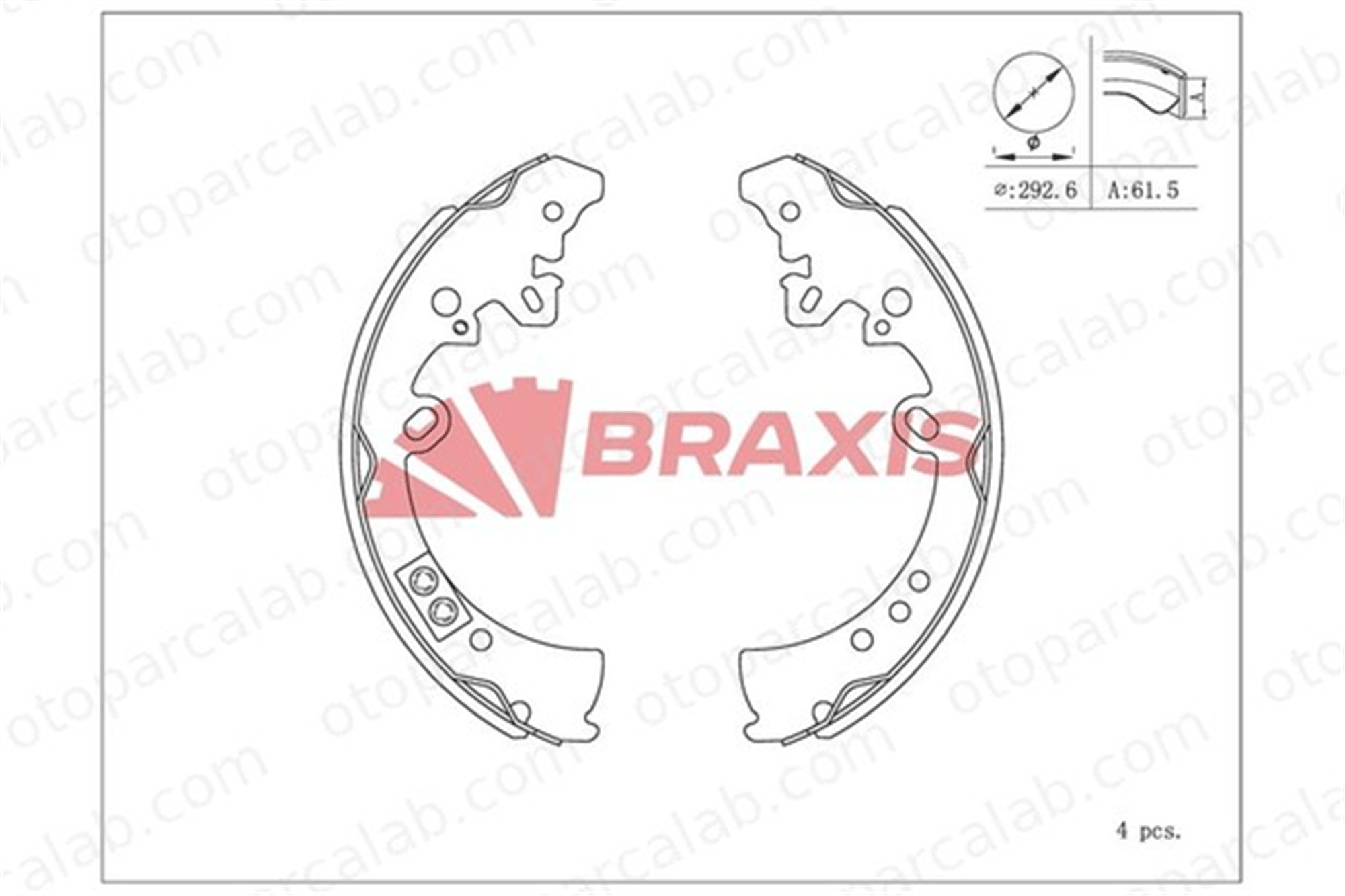 BRAXIS AC0103 Fren Pabuçlu Balata Arka TOYOTA HILUX VII Pick-up HILUX VIII Pick-up 44950K090 44950K070