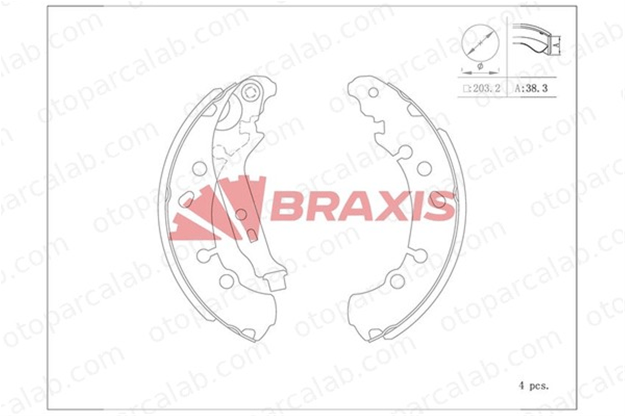 BRAXIS AC0118 Fren Pabuçlu Balata Arka TOYOTA YARIS DAIHATSU CHARADE VIII 44950D040 44950D040000