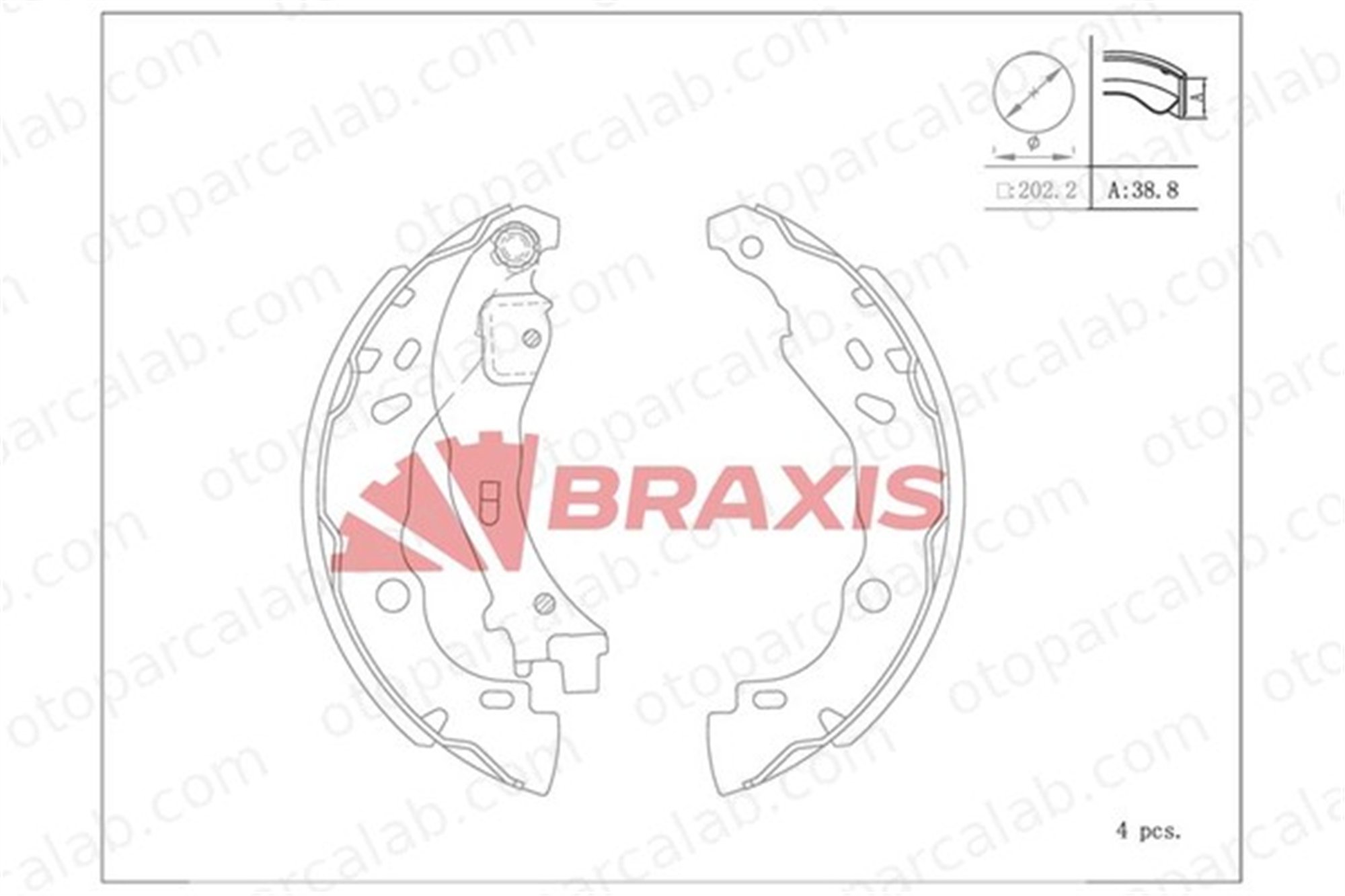 BRAXIS AC0120 Fren Pabuçlu Balata Arka LANCIA YPSILON CITROËN C3 I 4241L7 77362365