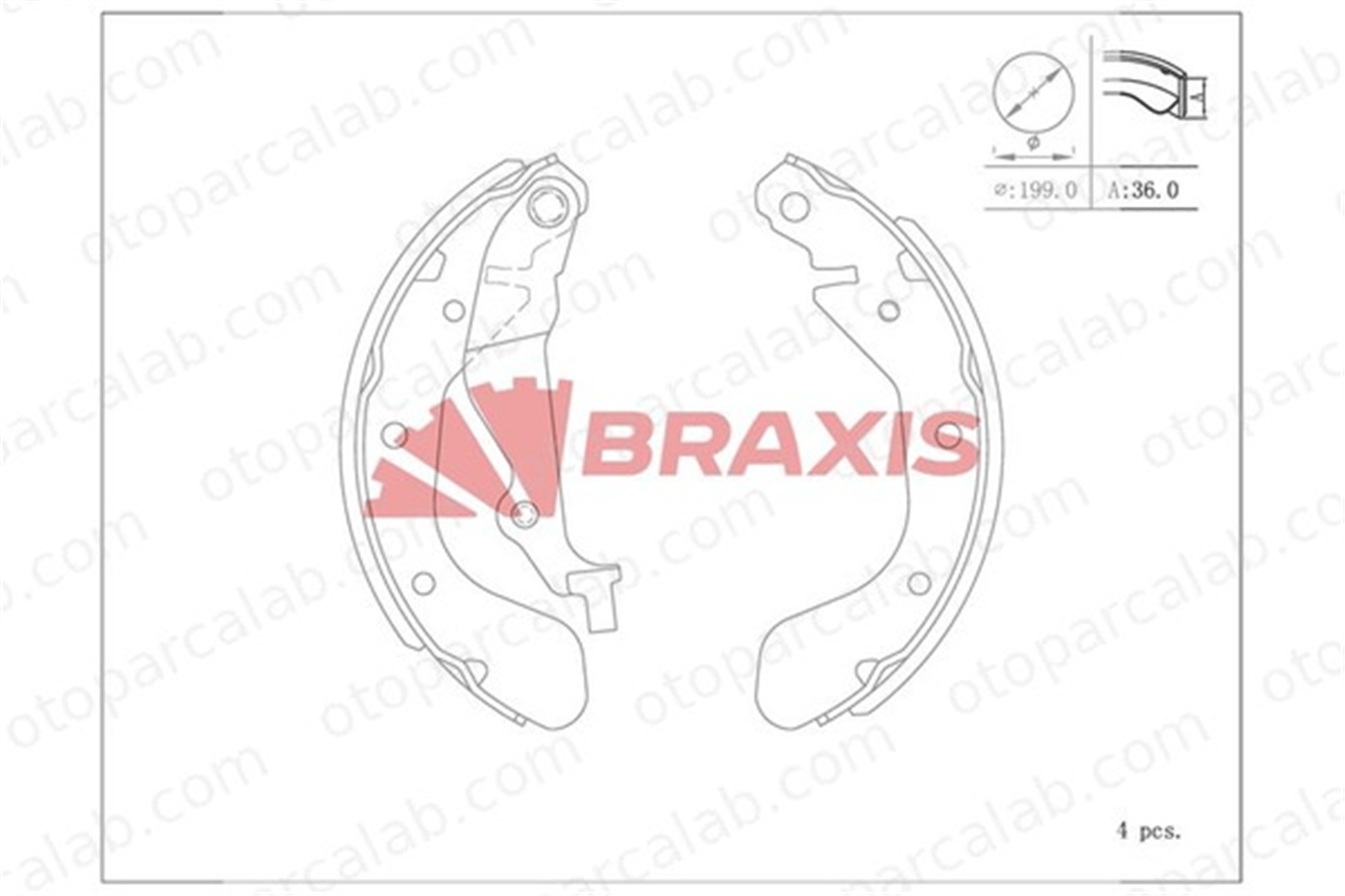 BRAXIS AC0124 Fren Pabuçlu Balata Arka CHEVROLET AVEO / KALOS Hatchback AVEO / KALOS Sedan 93740251 93740252