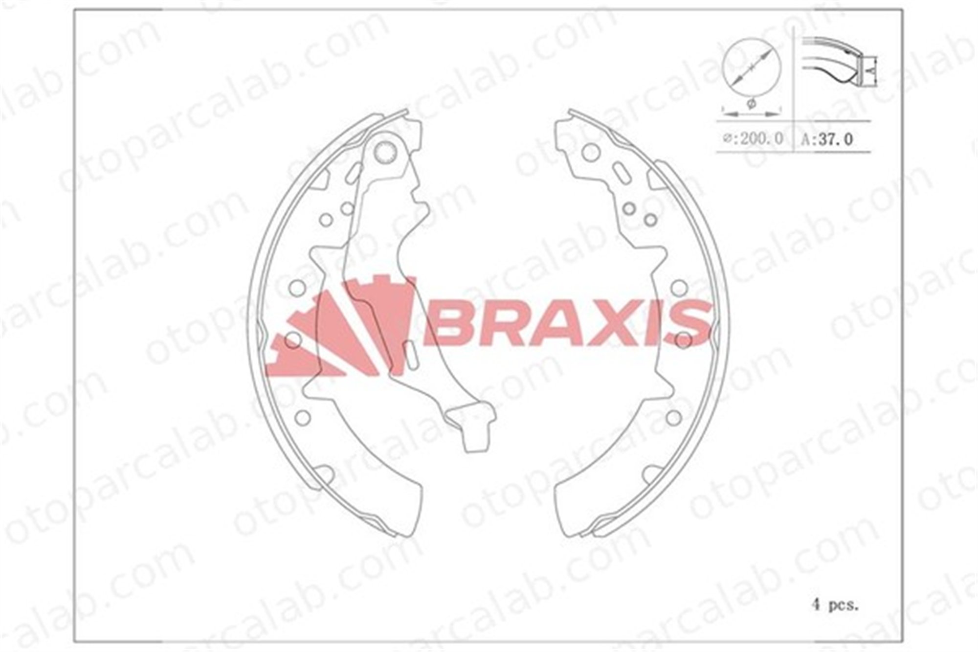 BRAXIS AC0141 Fren Pabuçlu Balata Arka TOYOTA CARINA E VI CARINA E VI Sedan 449505010 449502020