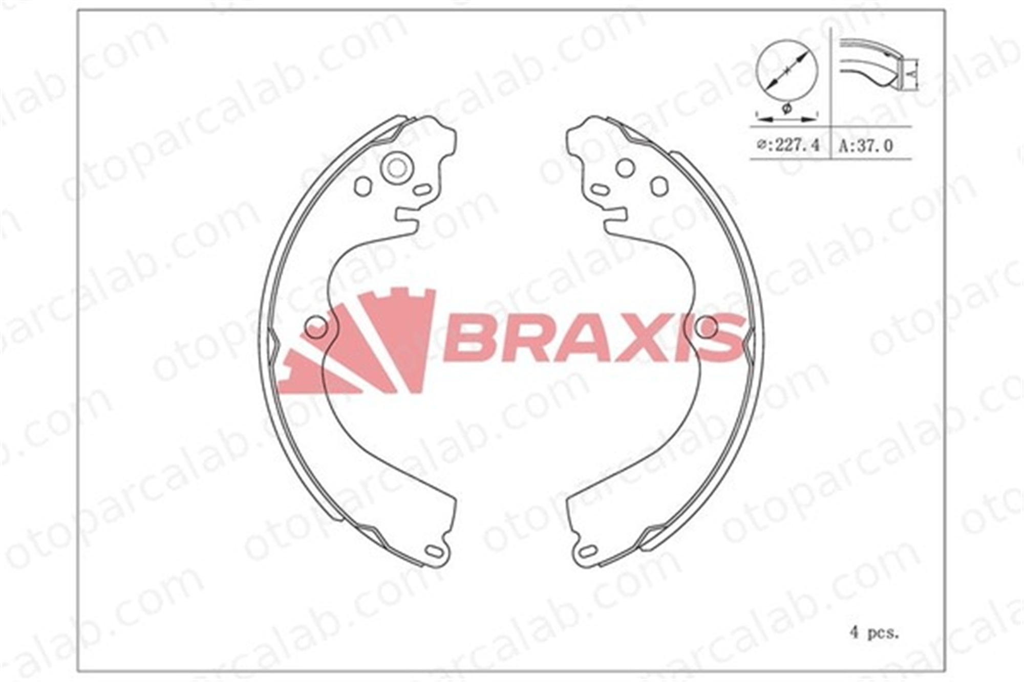 BRAXIS AC0159 Fren Pabuçlu Balata Arka SUBARU IMPREZA Station wagon FORESTER 26298AA010 26298AA011