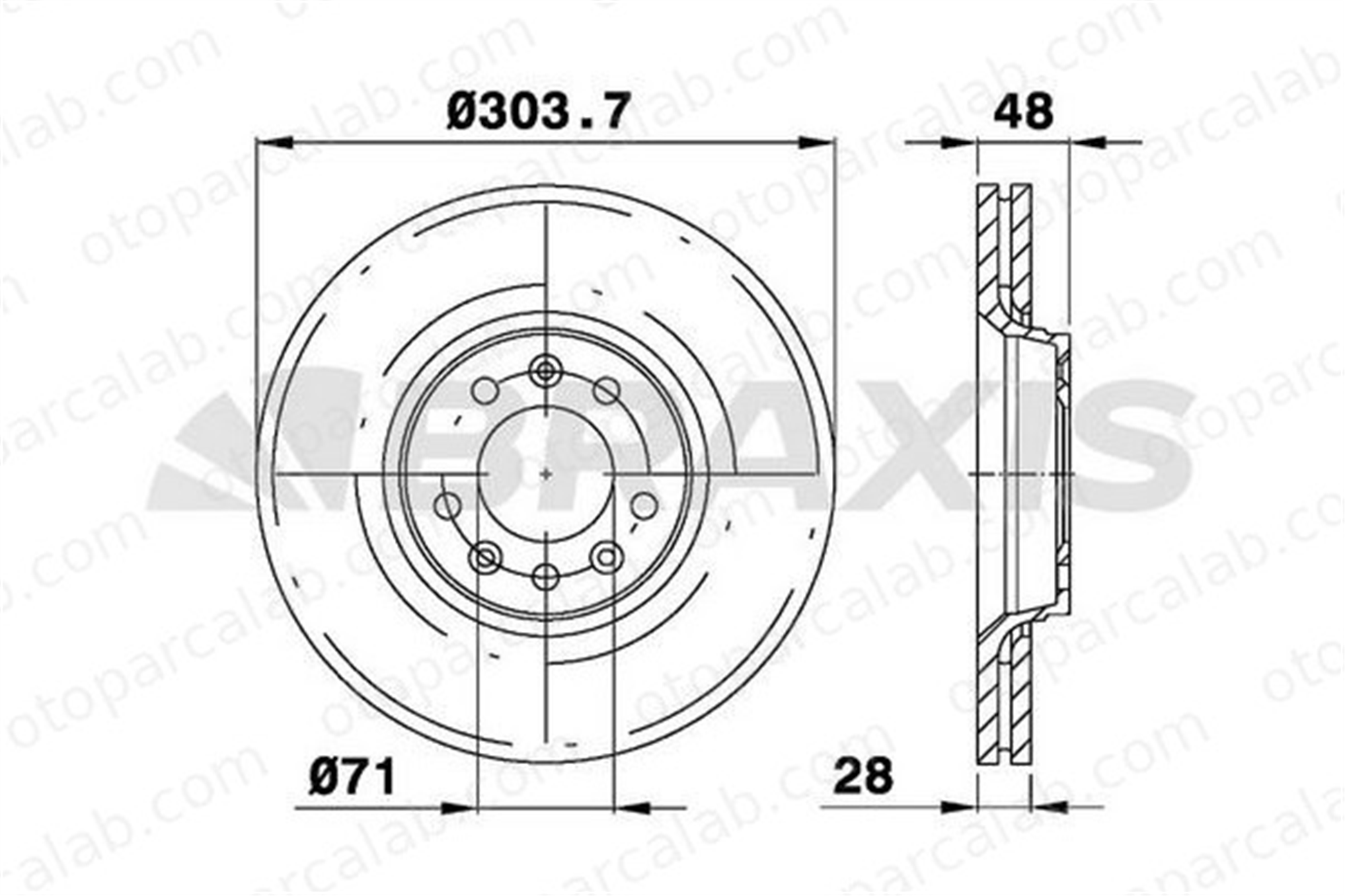 BRAXIS AD0122 Fren Disk Ayna Ön Sağ ve Sol CITROËN C5 III C5 III Break 4249K0 1440027088