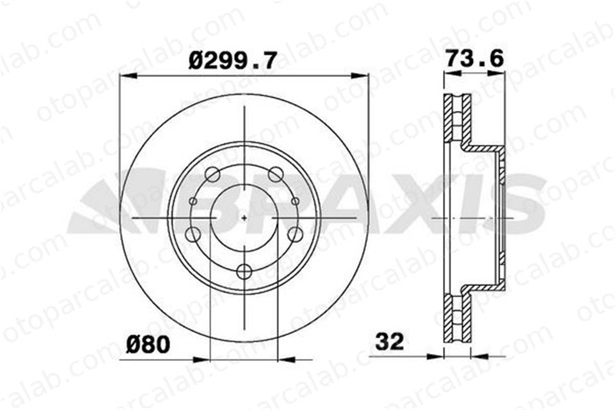 BRAXIS AD0985 Fren Disk Ayna Ön Sağ ve Sol CITROËN JUMPER Panelvan/Van JUMPER Platform şasi 4249A6 51705758