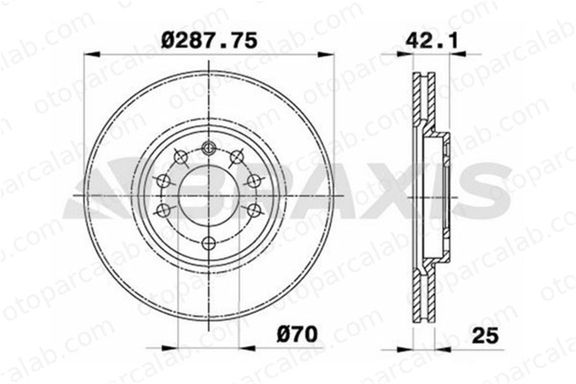 BRAXIS AE0082 Fren Disk Ayna Ön Sağ ve Sol OPEL VECTRA B Station wagon VECTRA B 90496327 4801628
