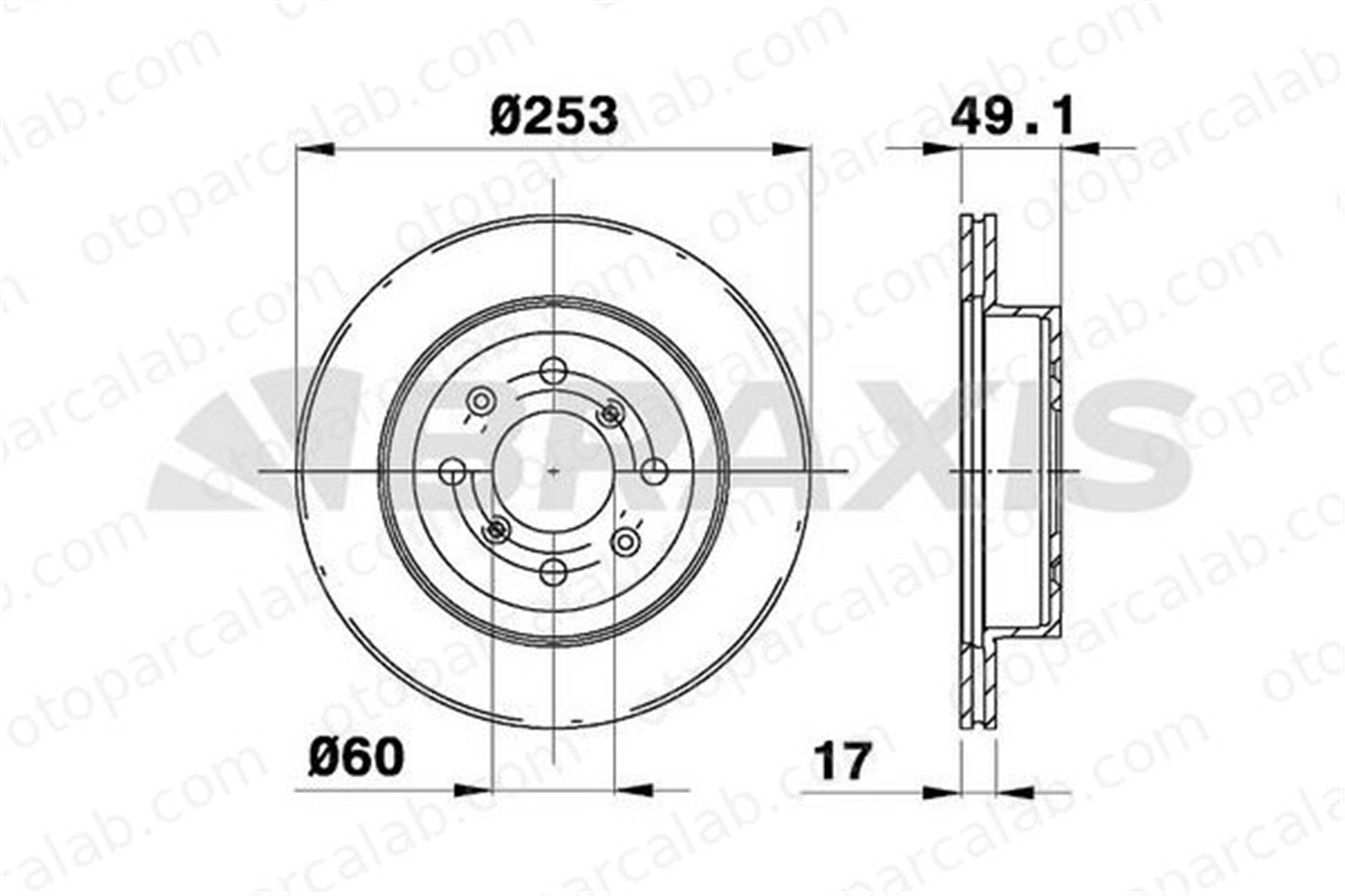 BRAXIS AE0087 Fren Disk Ayna Ön Sağ ve Sol SUZUKI IGNIS II OPEL AGILA 4707288 5531184E01