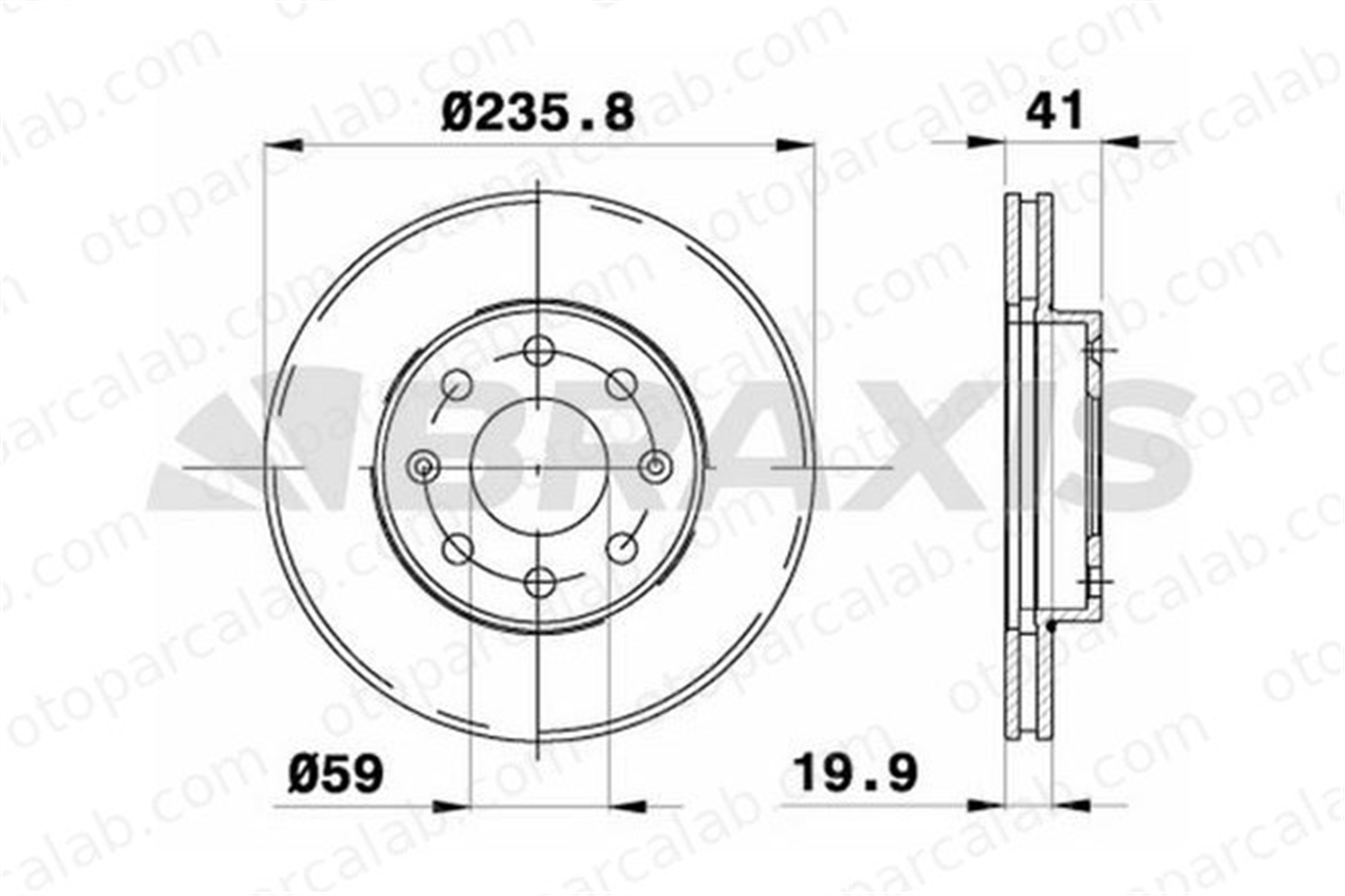 BRAXIS AE0089 Fren Disk Ayna Ön Sağ ve Sol OPEL ASTRA F Station wagon CHEVROLET AVEO / KALOS Hatchback 96471274