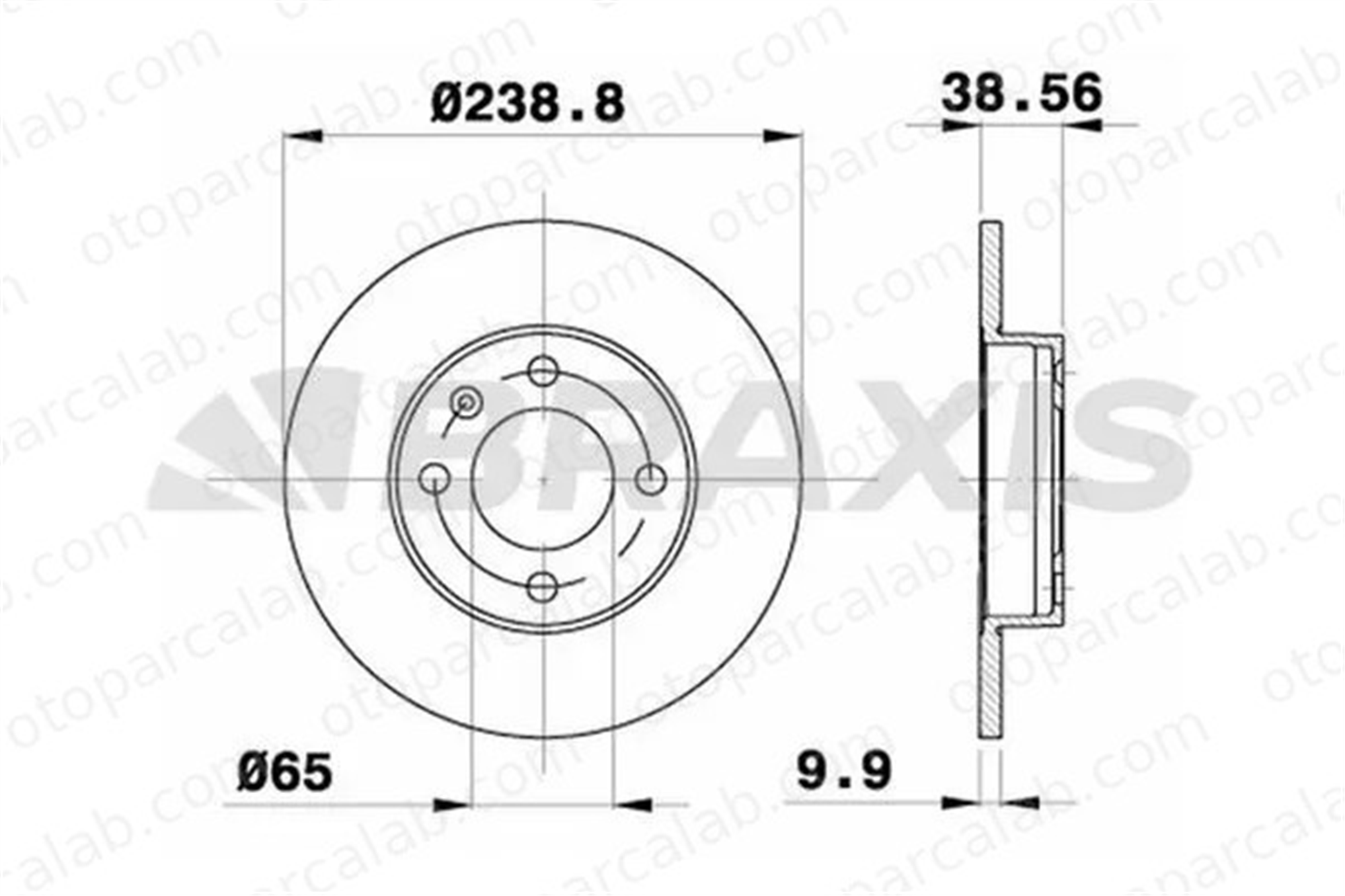 BRAXIS AE0093 Fren Disk Ayna Ön Sağ ve Sol VW POLO Coupe POLO II 811615301