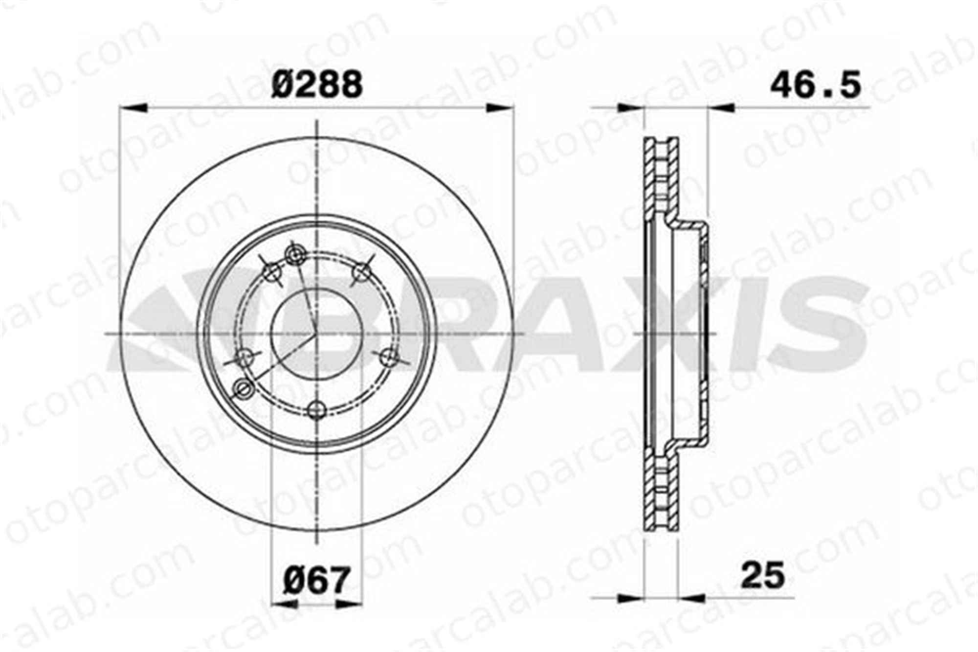 BRAXIS AE0105 Fren Disk Ayna Ön Sağ ve Sol MERCEDES-BENZ C-SERISI C-SERISI T-Model A2034210312 2034210312