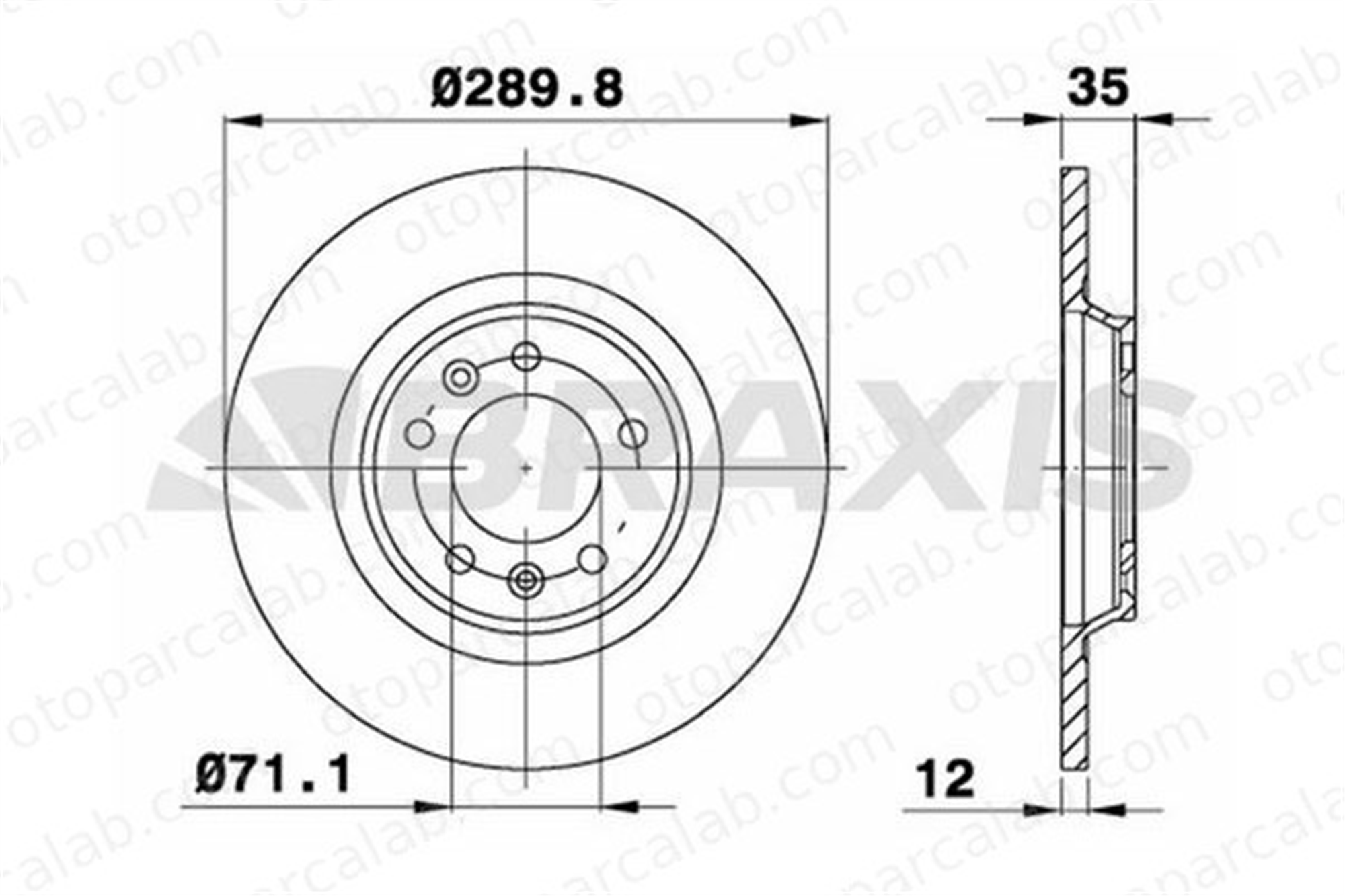 BRAXIS AE0115 Fren Disk Ayna Arka Sağ ve Sol PEUGEOT 407 SW CITROËN C5 III Break 4249C1