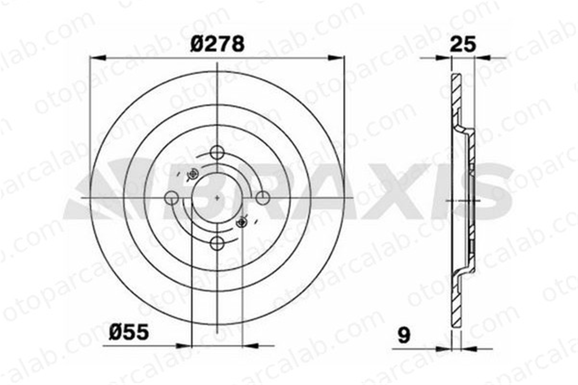 BRAXIS AE0120 Fren Disk Ayna Arka Sağ ve Sol TOYOTA YARIS DAIHATSU CHARADE VIII 424310D060