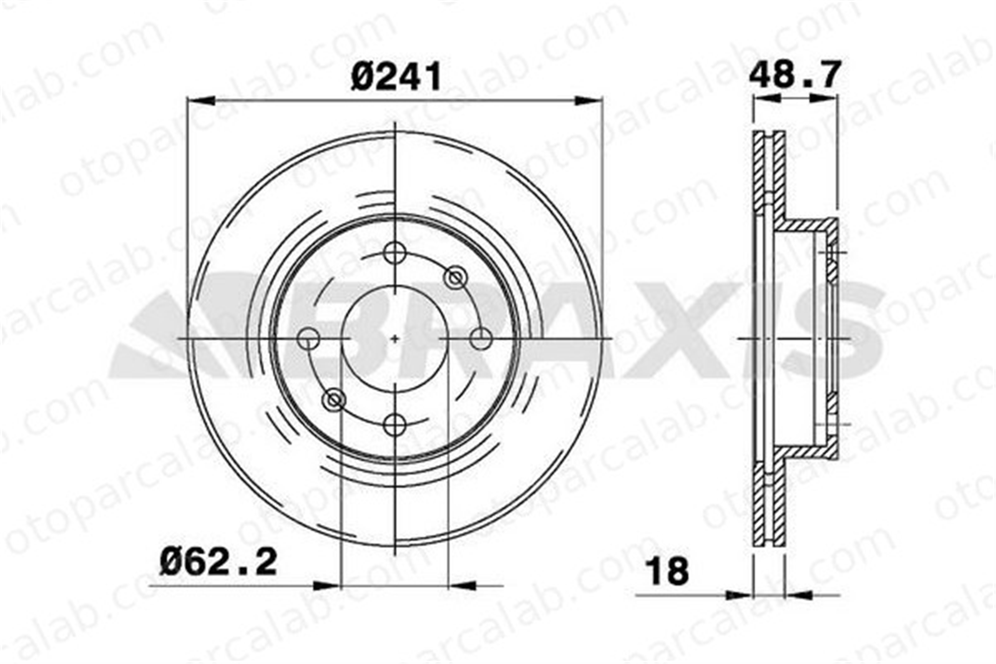 BRAXIS AE0122 Fren Disk Ayna Ön Sağ ve Sol HYUNDAI i10 I KIA PICANTO I 5171207500 517120X500