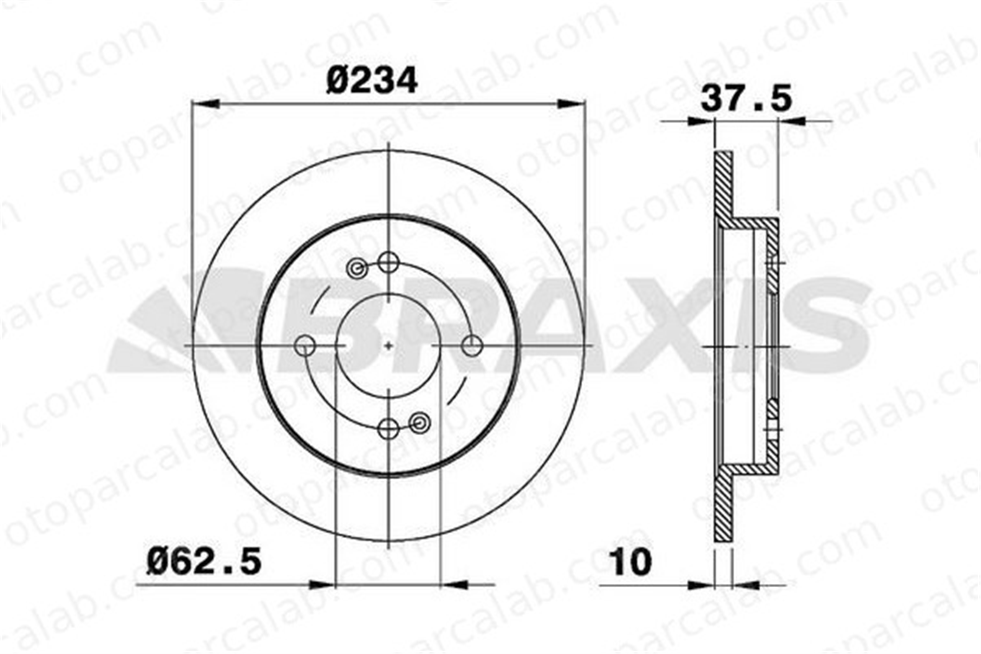 BRAXIS AE0126 Fren Disk Ayna Arka Sağ ve Sol HYUNDAI i10 I KIA PICANTO II 58411300 584110X500