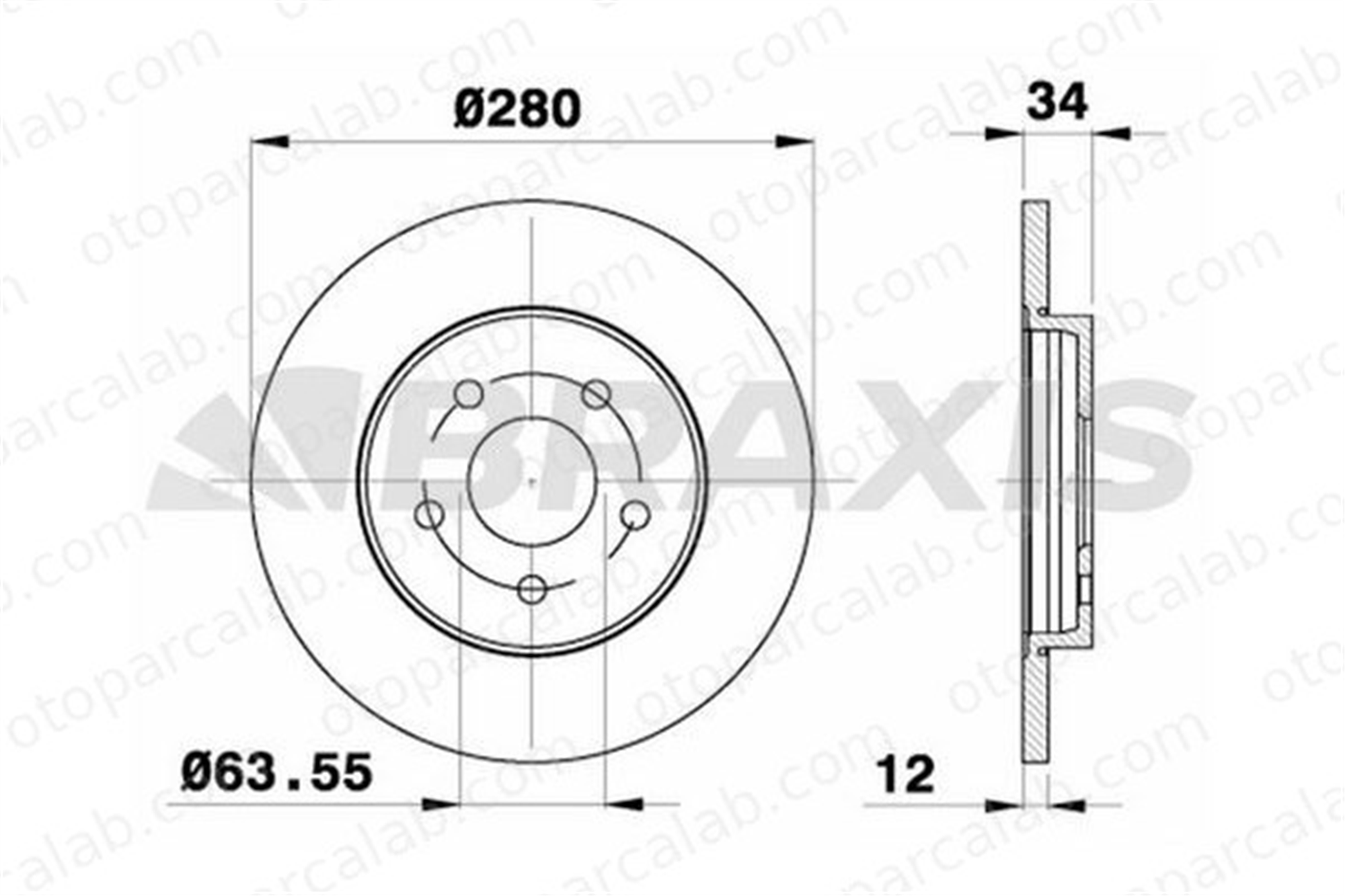 BRAXIS AE0136 Fren Disk Ayna Arka Sağ ve Sol FORD MONDEO III Sedan MONDEO III 1676983 C2S35271