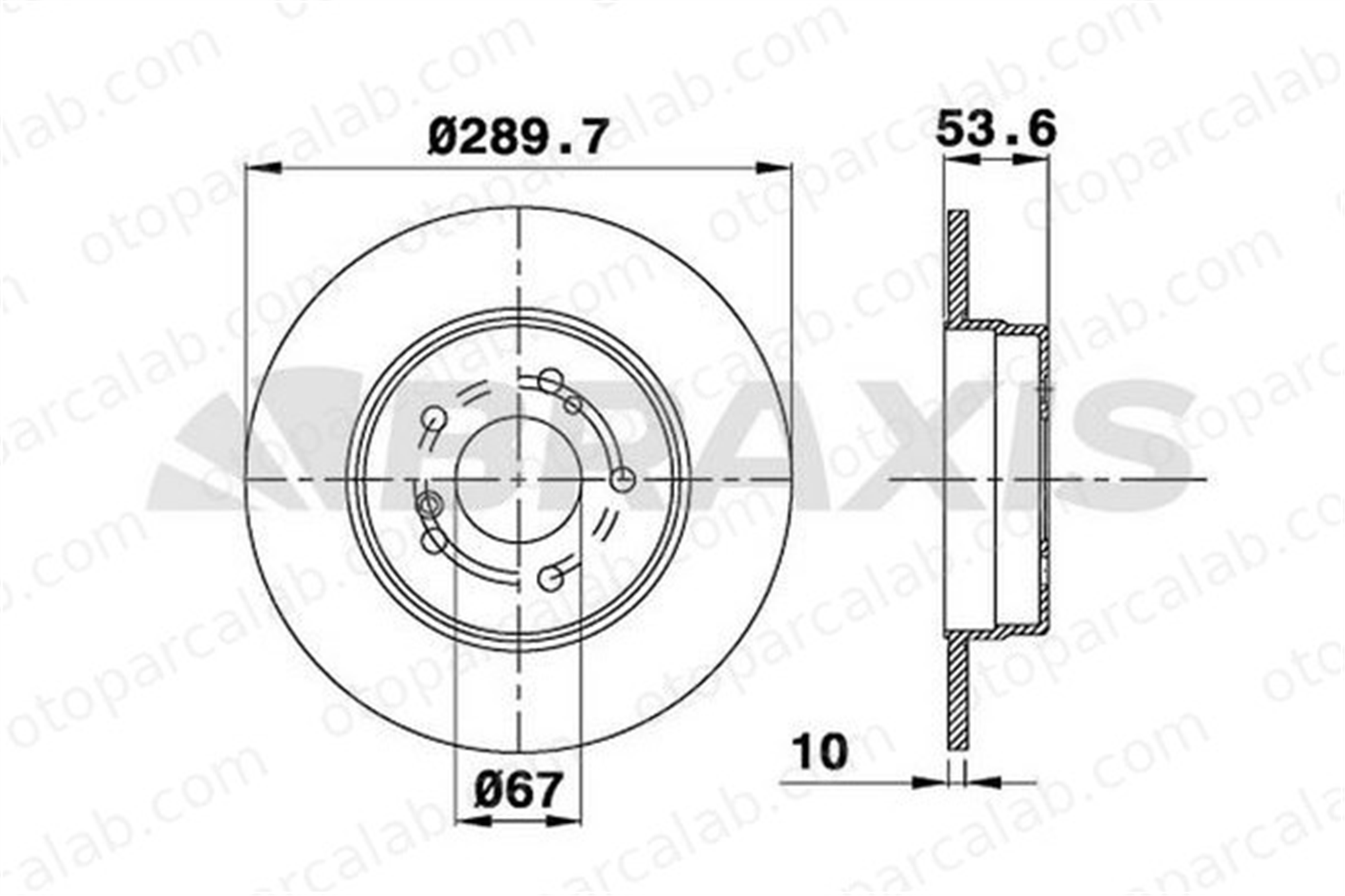 BRAXIS AE0143 Fren Disk Ayna Arka Sağ ve Sol MERCEDES-BENZ C-SERISI C-SERISI T-Model A2104231012 2104231012